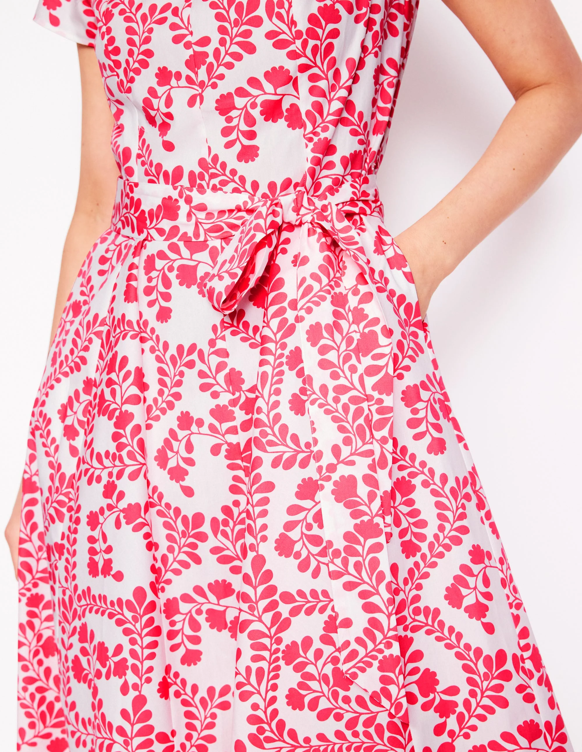 Imo Cotton Godet Short Dress-lvory, Vine Silhouette - Image 2