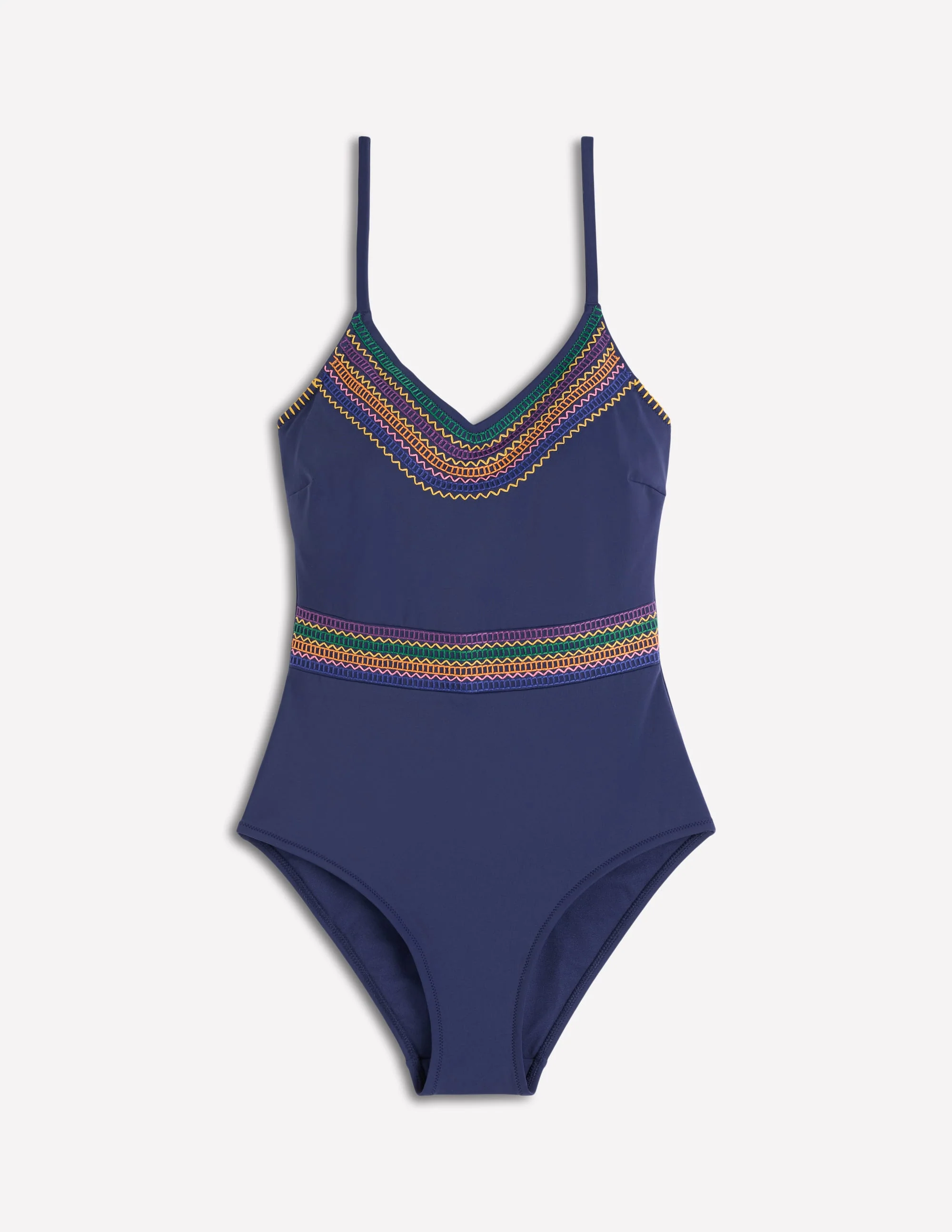 Interest Trim Swimsuit-Navy, Contrast Trim - Image 5