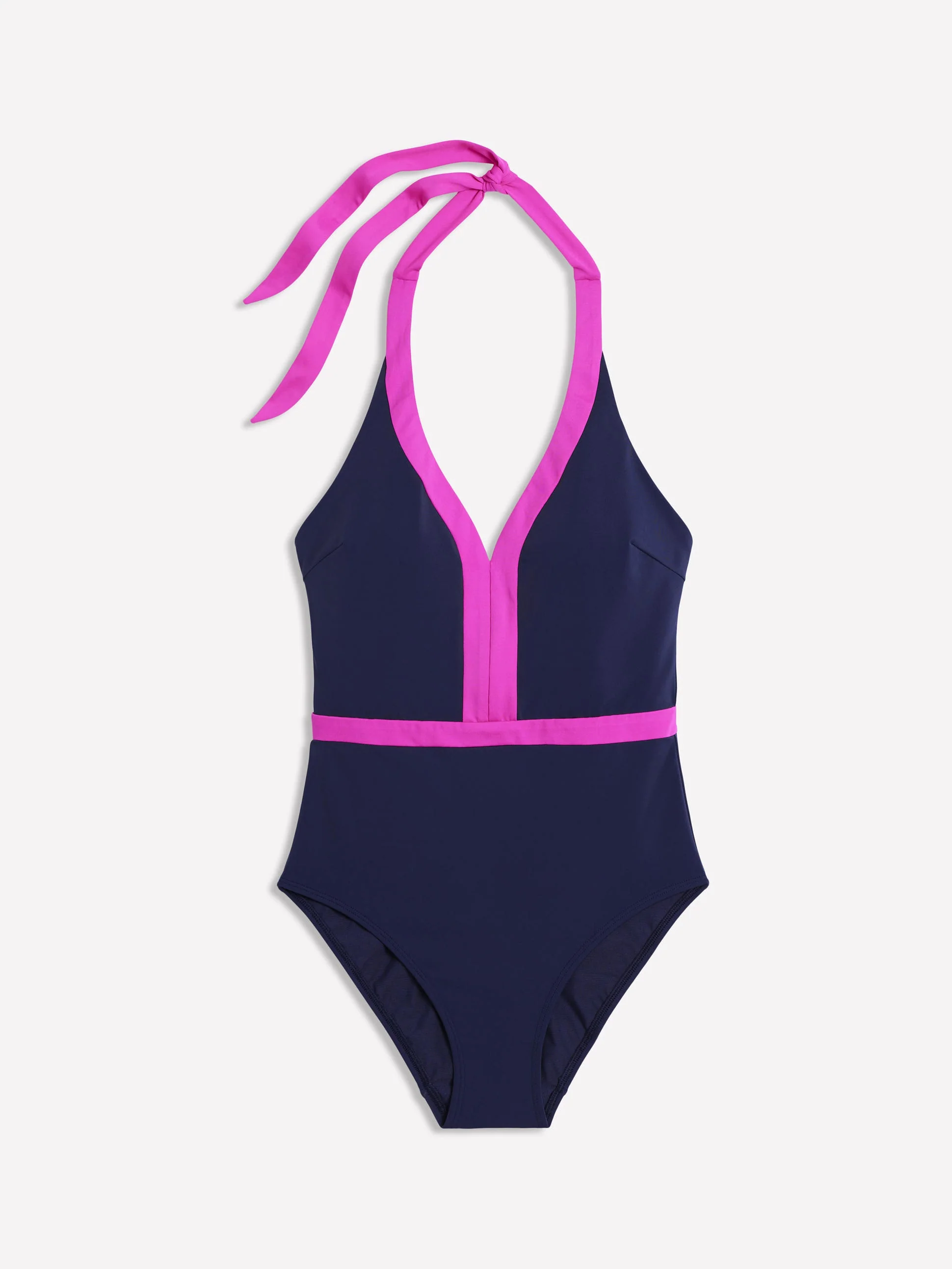 Ios V Panel Swimsuit-Navy, Pink - Image 5