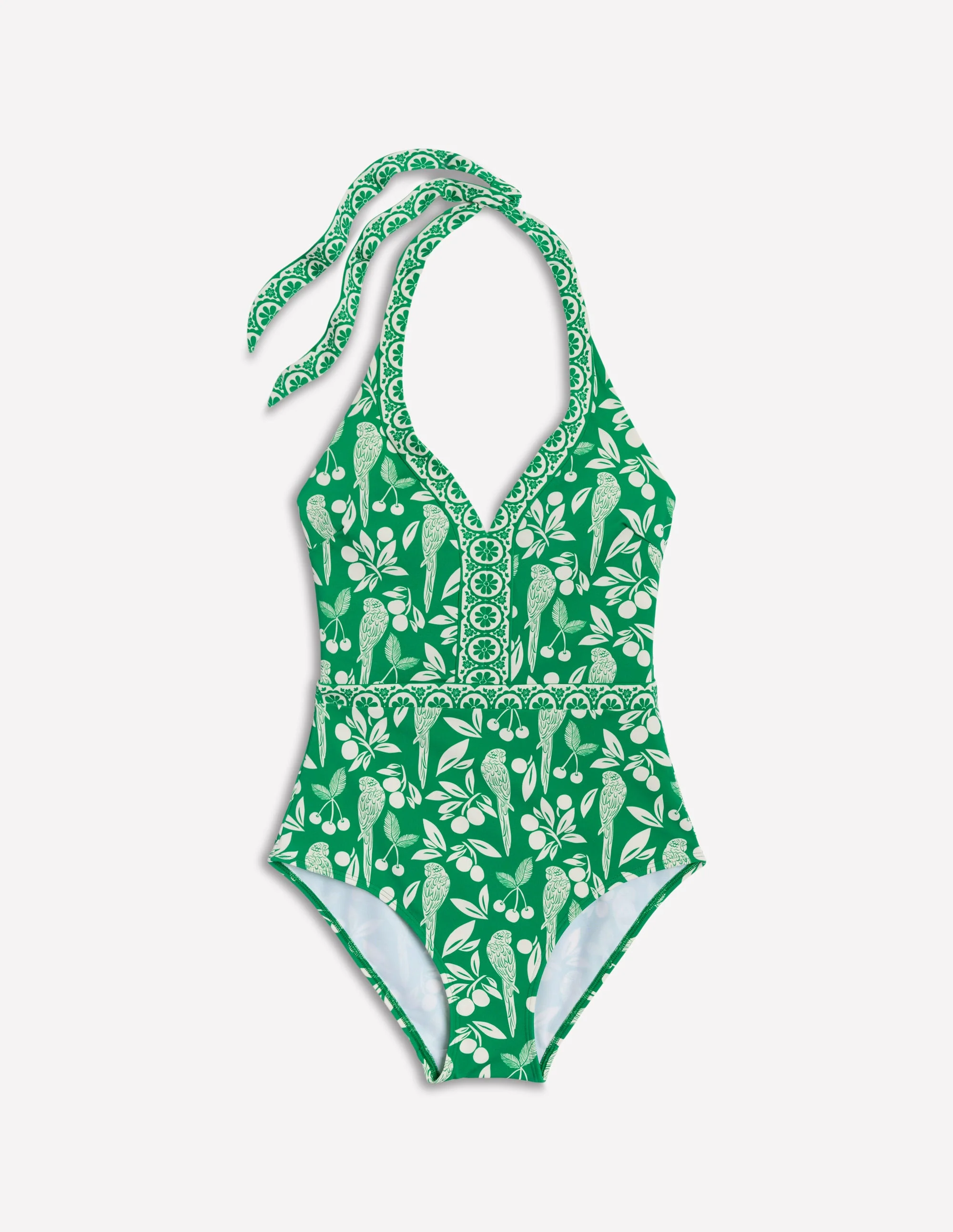 Ios V Panel Swimsuit-Rich Emerald, Ornate Tropics - Image 5