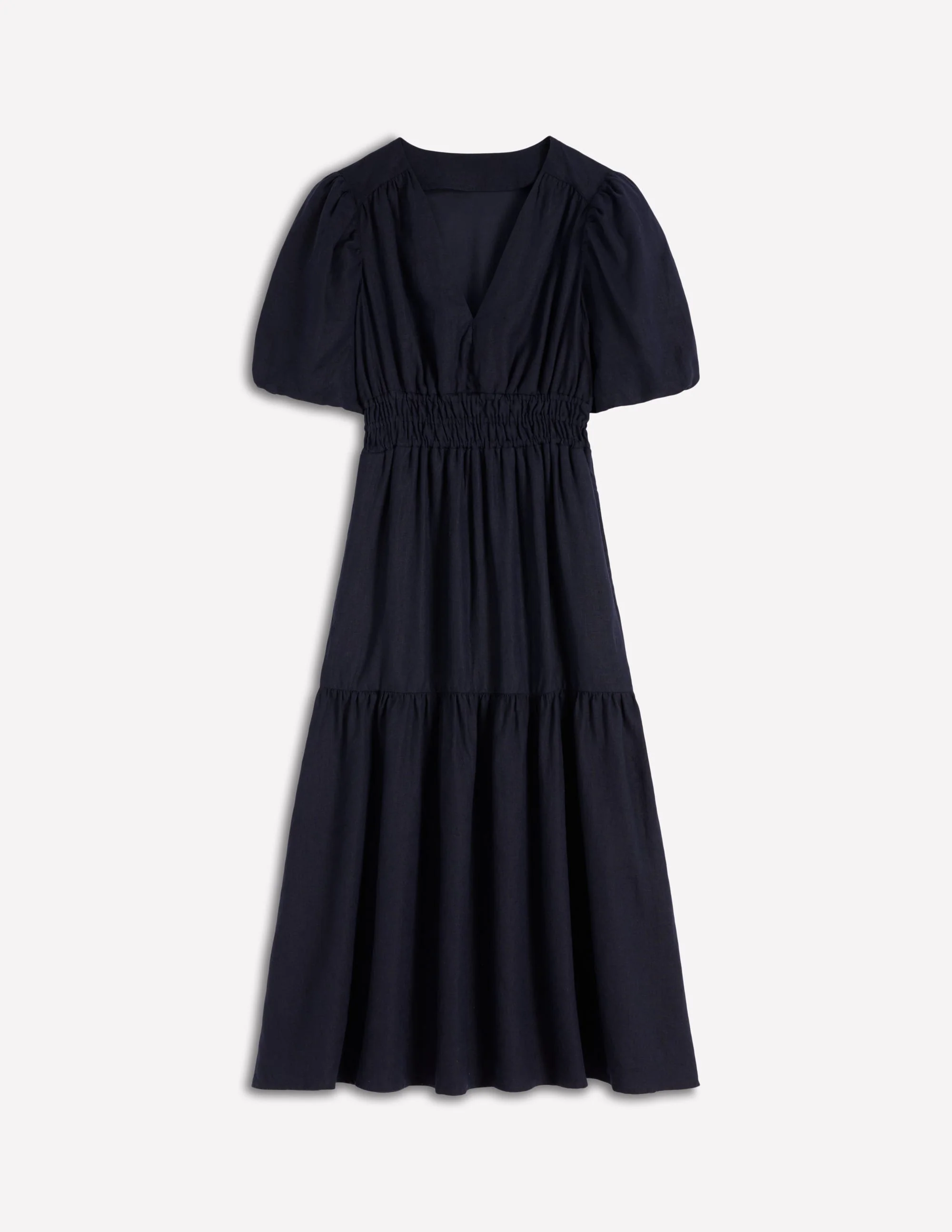 Irene Linen Midi Dress-Navy - Image 6