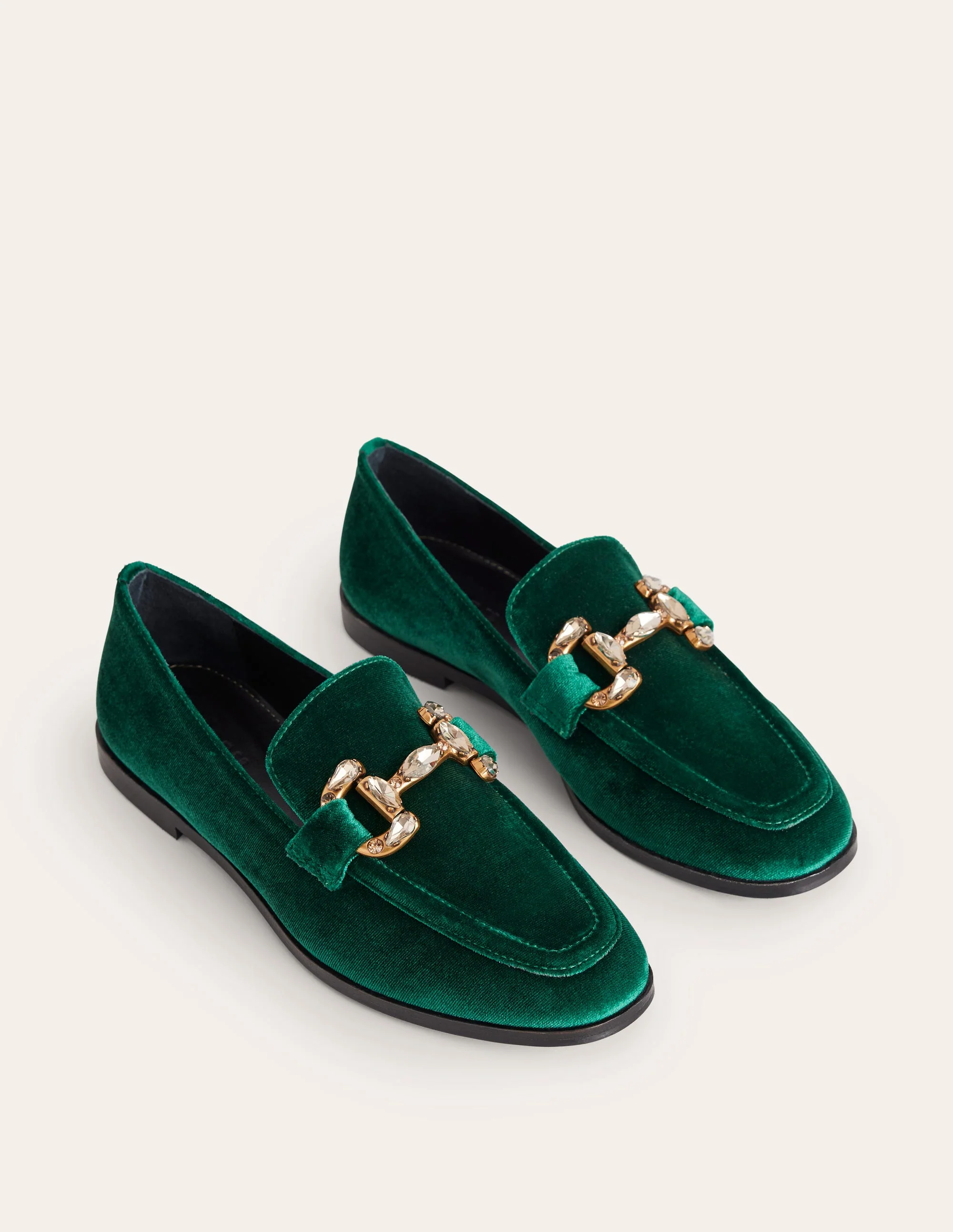 Iris Jewelled Snaffle Loafers-Glade Velvet - Image 3