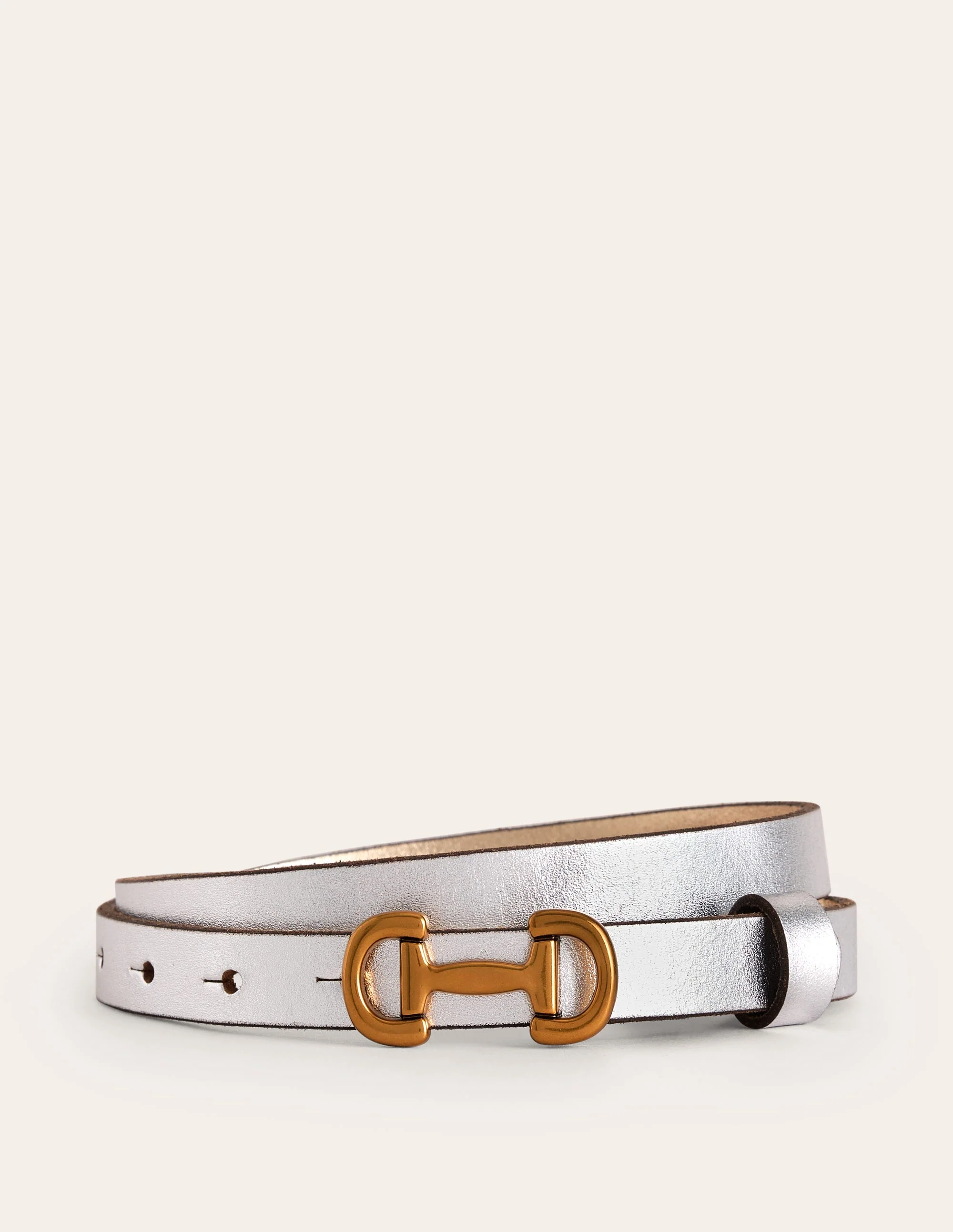 Iris Skinny Snaffle Trim Belt-Silver - Image 2