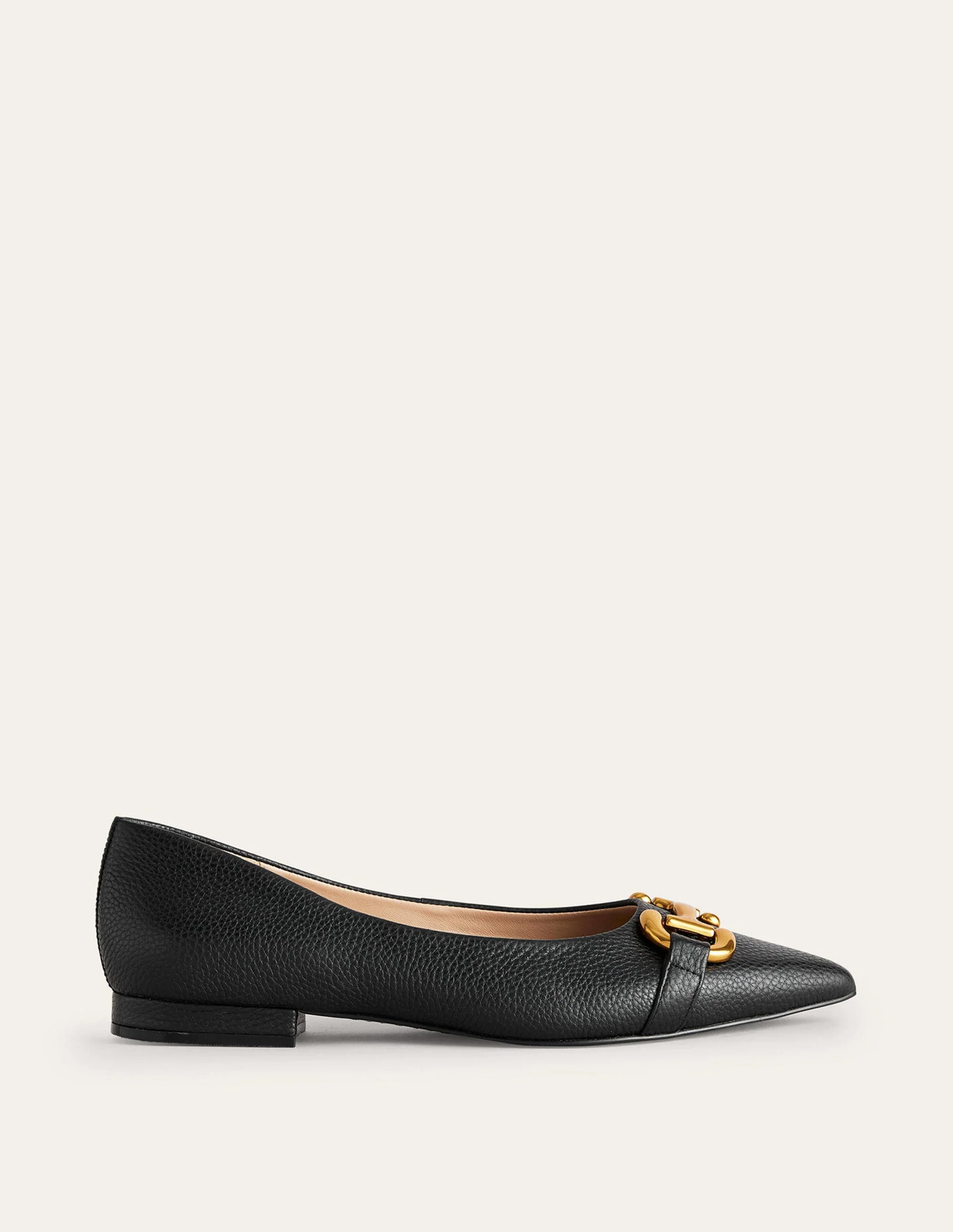 Iris Snaffle Ballet Flats-Black Tumbled Leather - Image 2