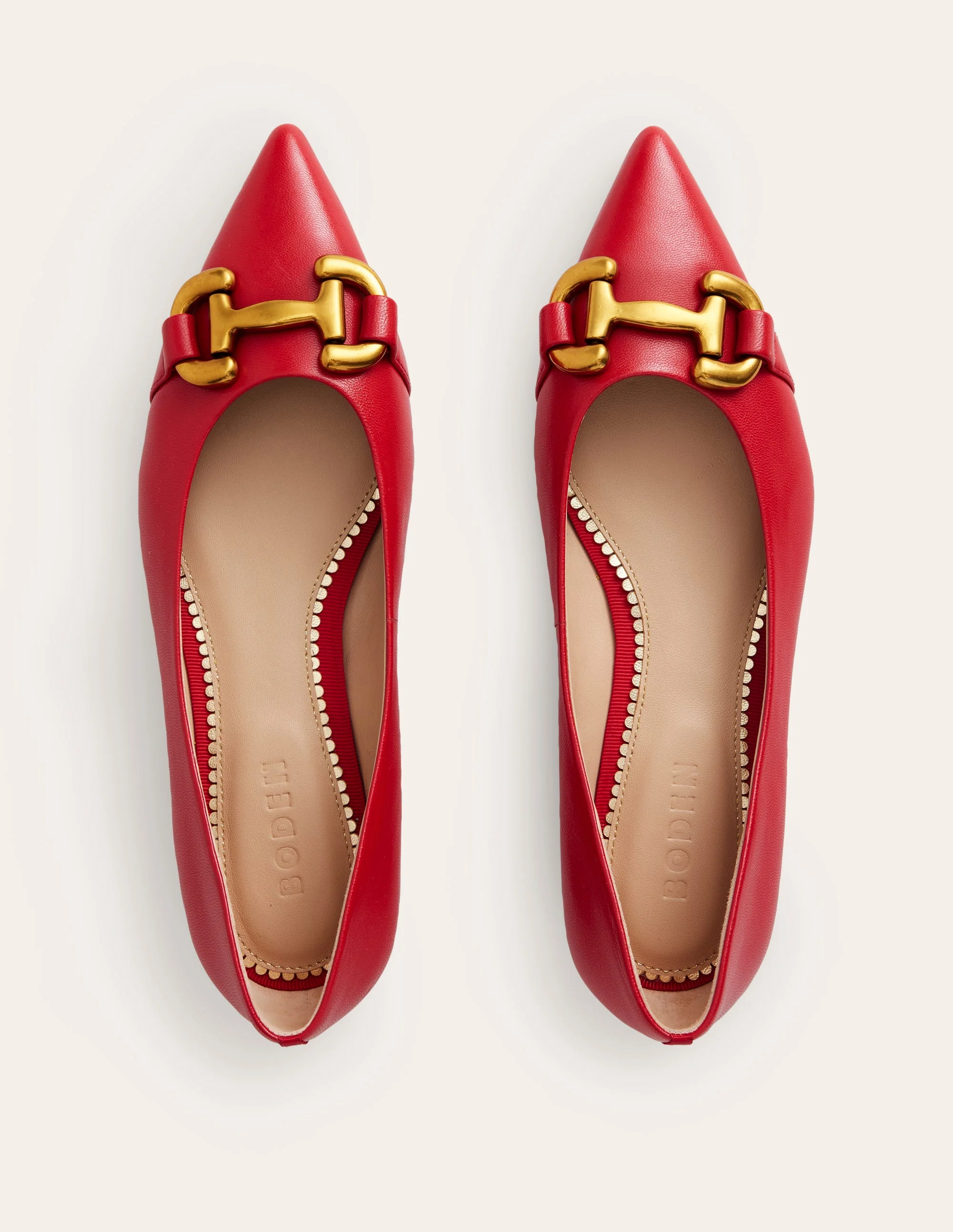 Iris Snaffle Ballet Flats-Glazed Red Leather - Image 5