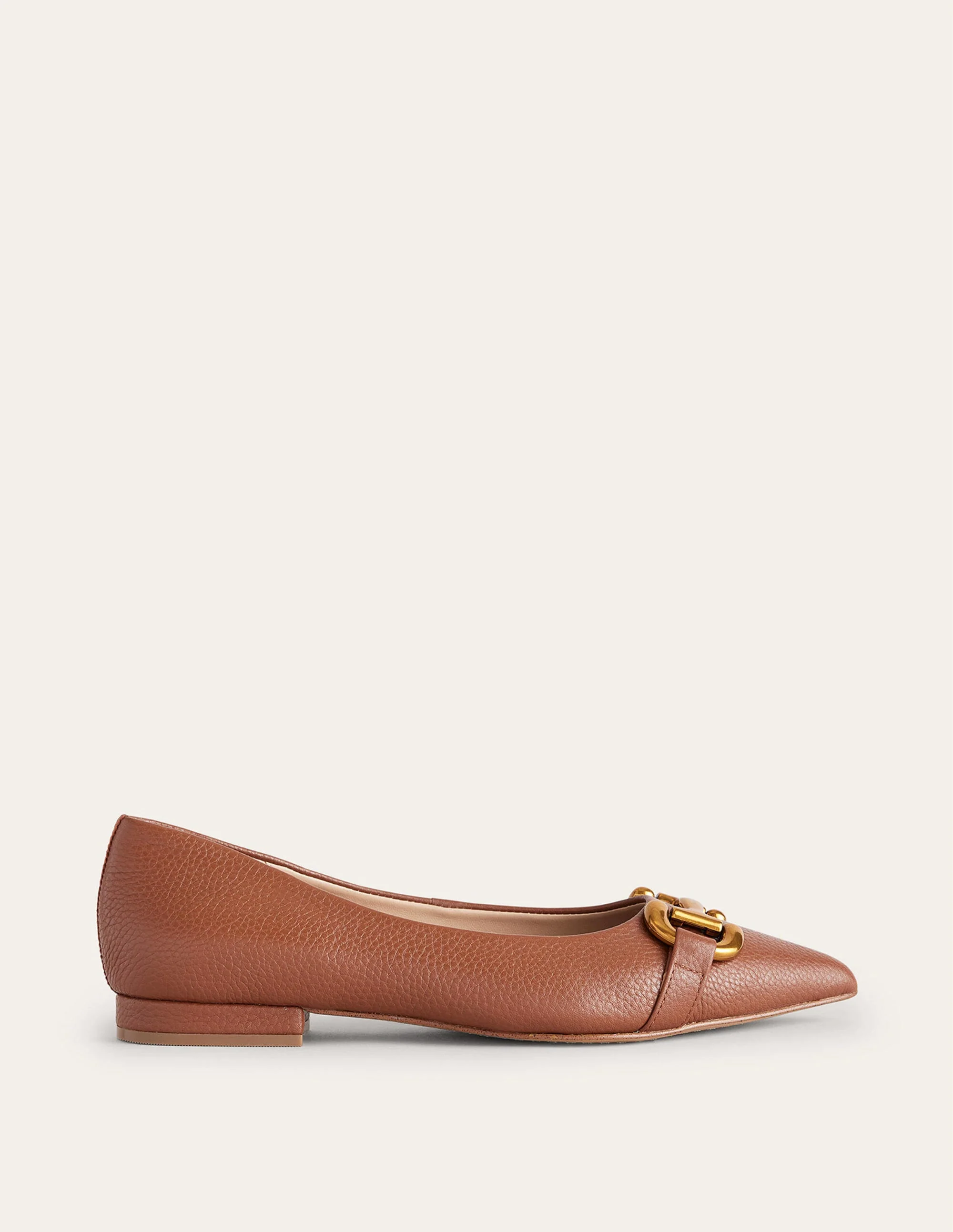 Iris Snaffle Ballet Flats-Tan Tumbled Leather - Image 2