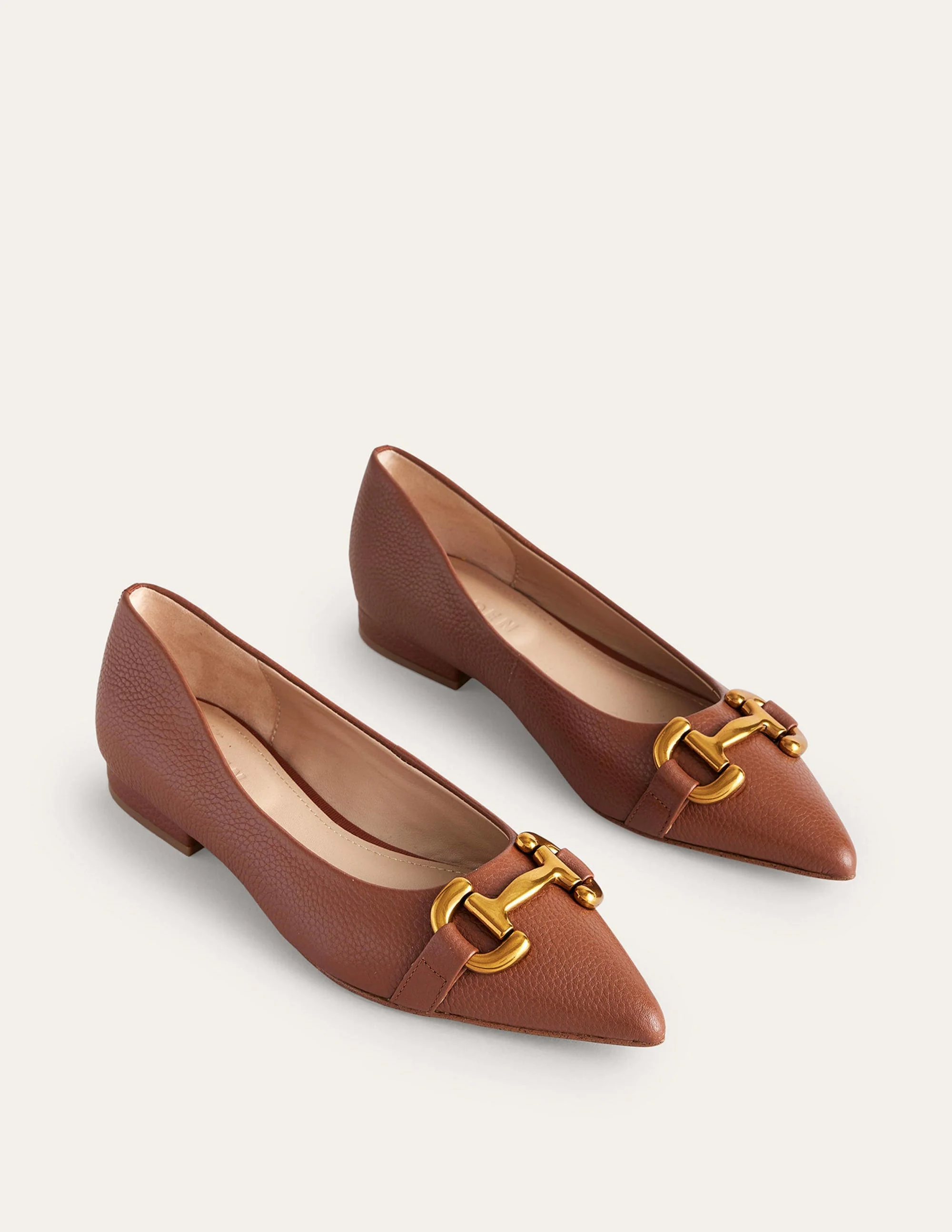 Iris Snaffle Ballet Flats-Tan Tumbled Leather - Image 3