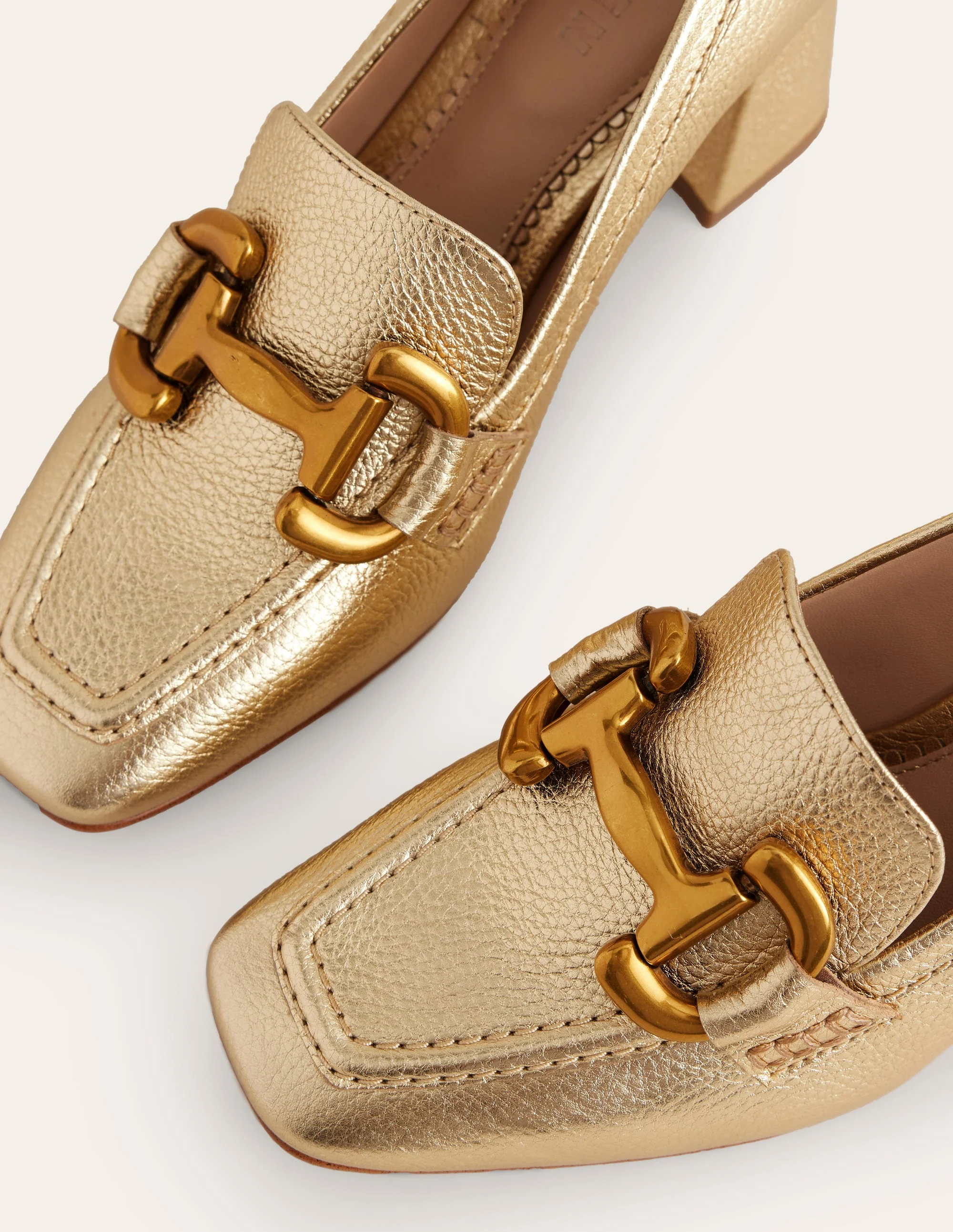 Iris Snaffle Heeled Loafers-Gold - Image 4