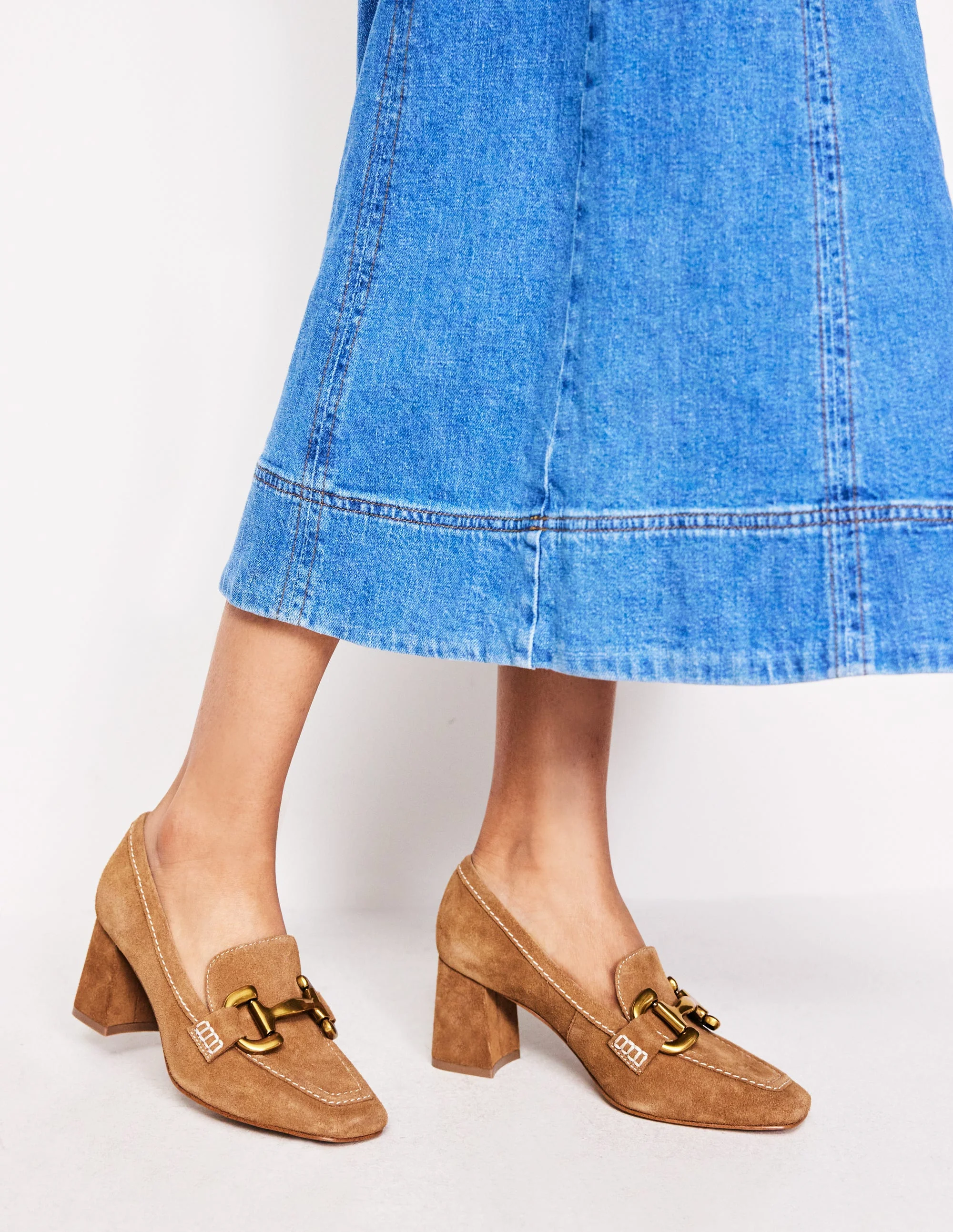 Iris Snaffle Heeled Loafers-Tan