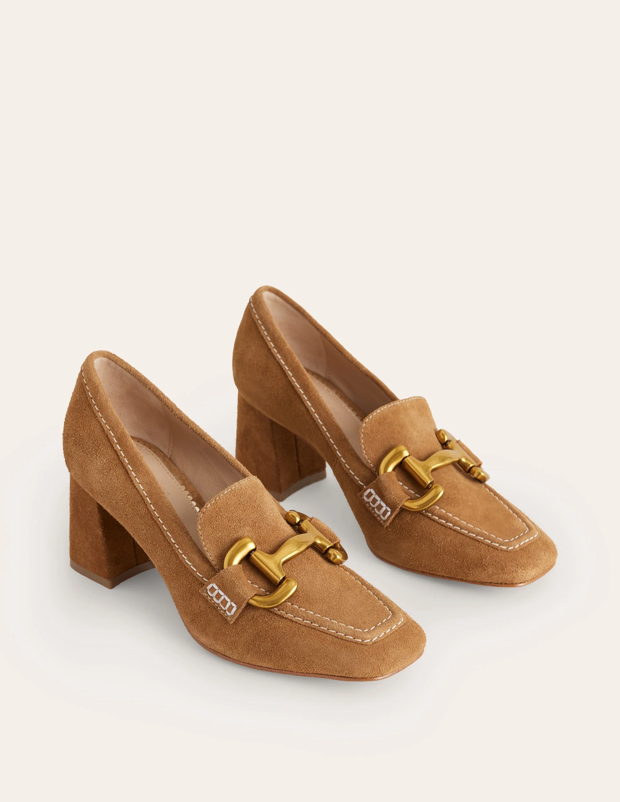 Iris Snaffle Heeled Loafers-Tan - Image 3