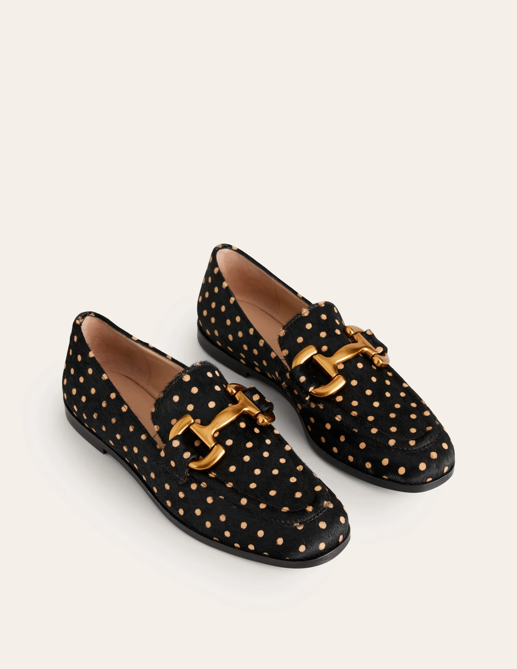 Iris Snaffle Loafers-Black and Camel Spot - Image 3