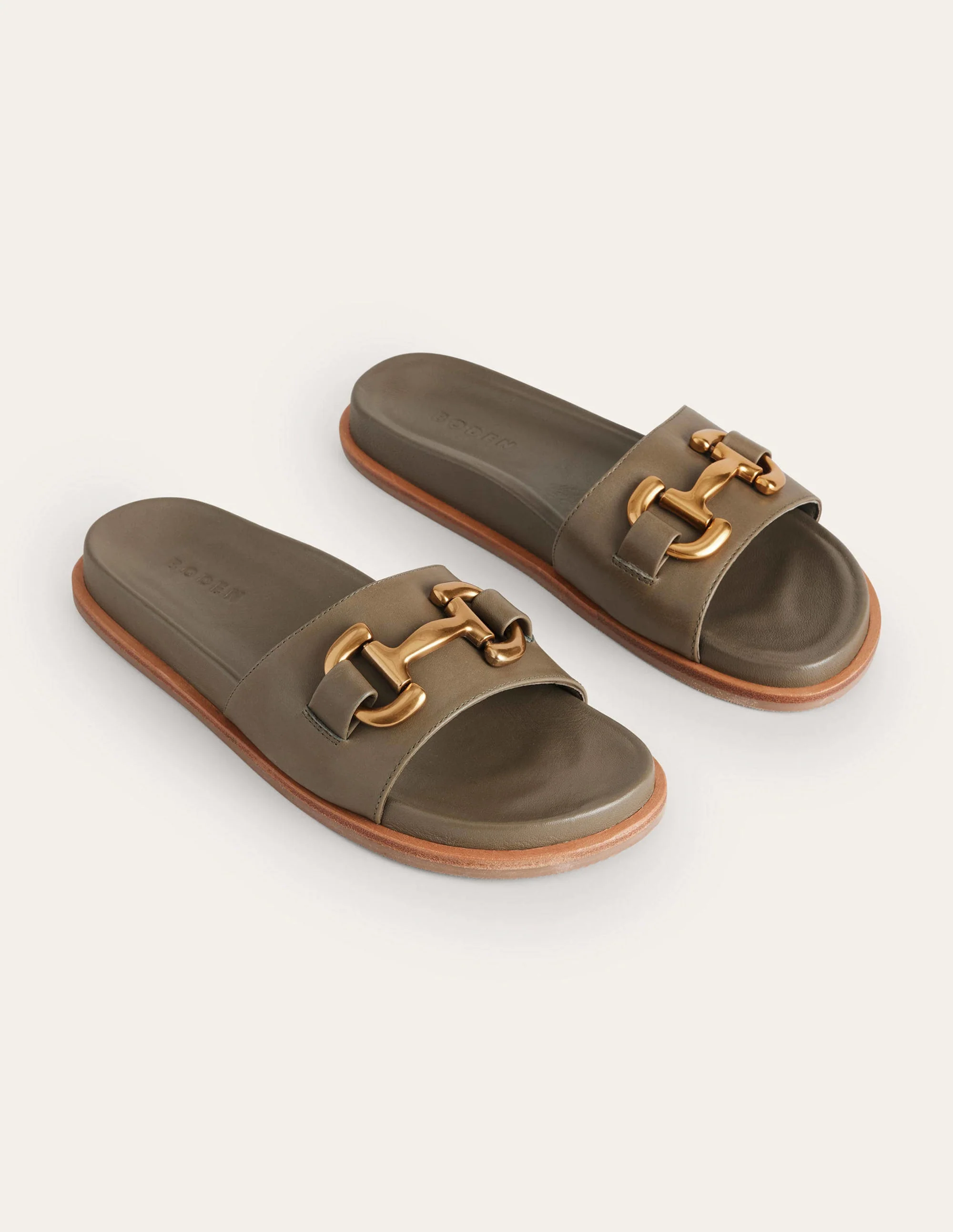 Iris Snaffle Slider Sandals-Deep Olive - Image 3