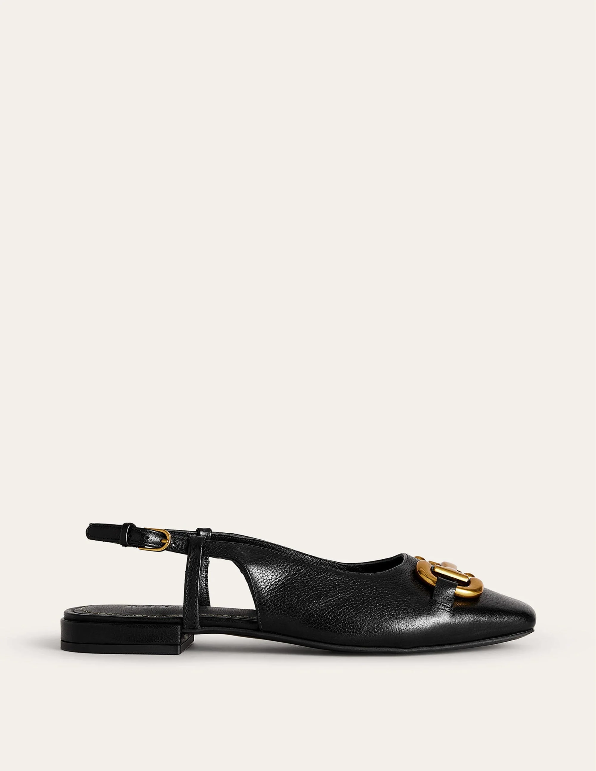 Iris Snaffle Slingback Flats-Black Leather - Image 2