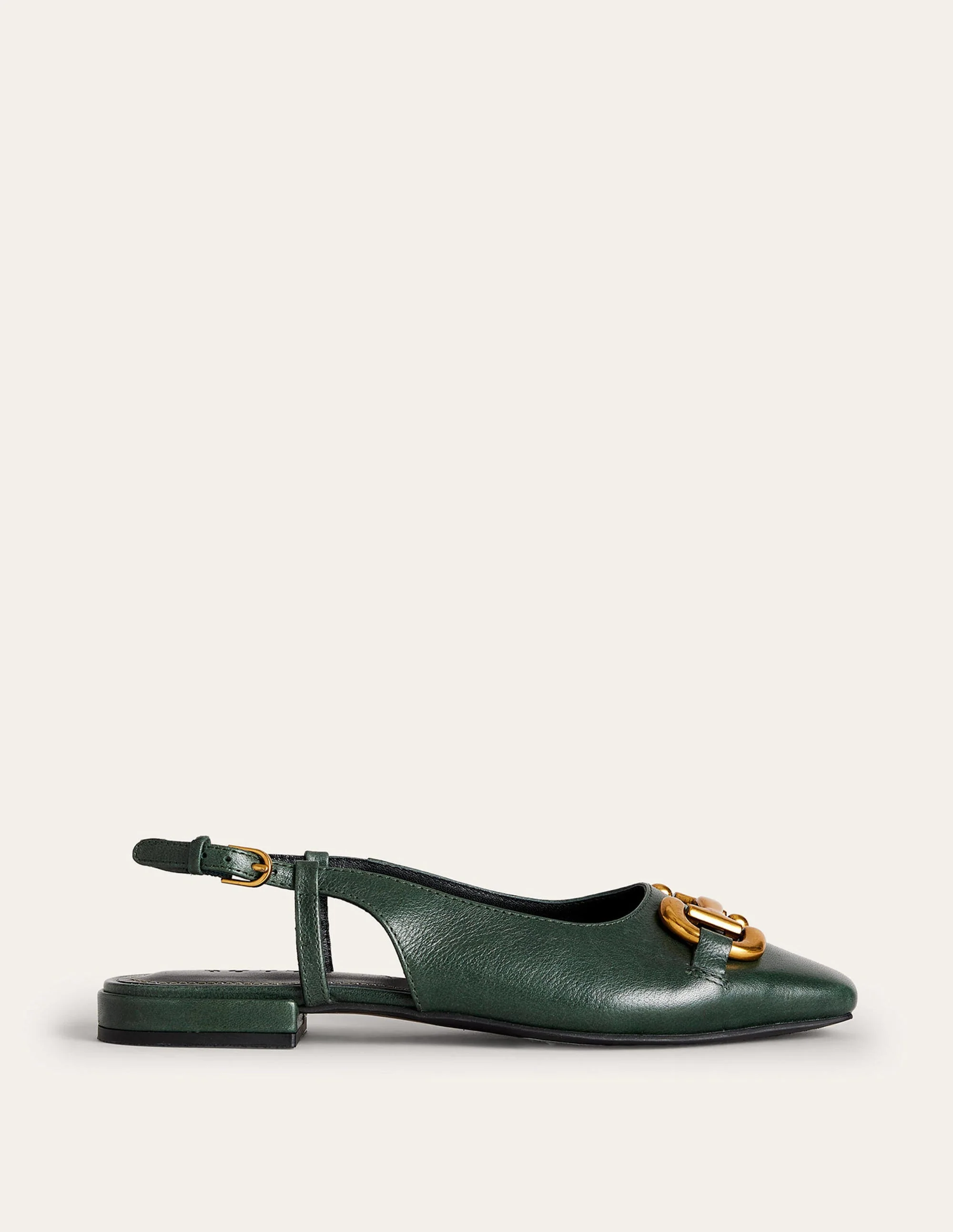 Iris Snaffle Slingback Flats-Winter Green Leather - Image 3