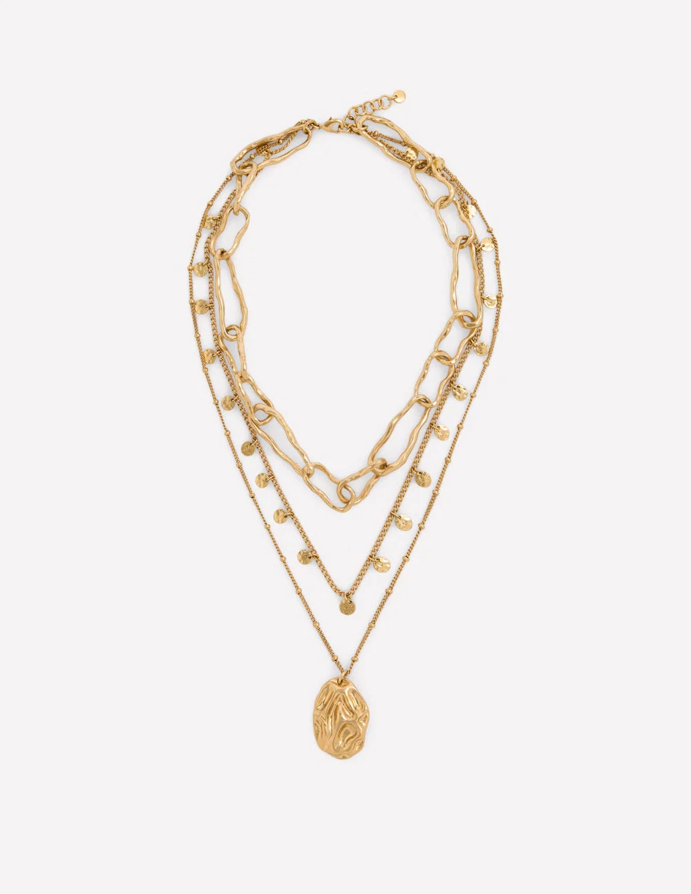 Irregular Layered Necklace-Gold Colour