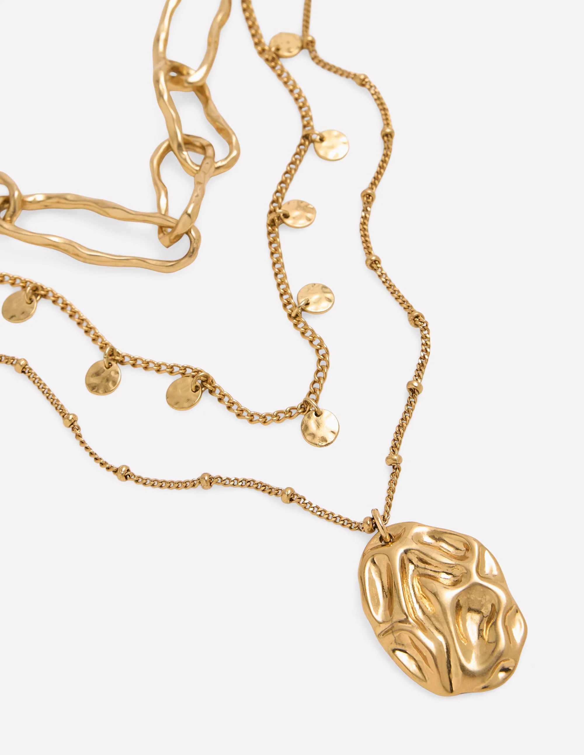 Irregular Layered Necklace-Gold Colour - Image 3