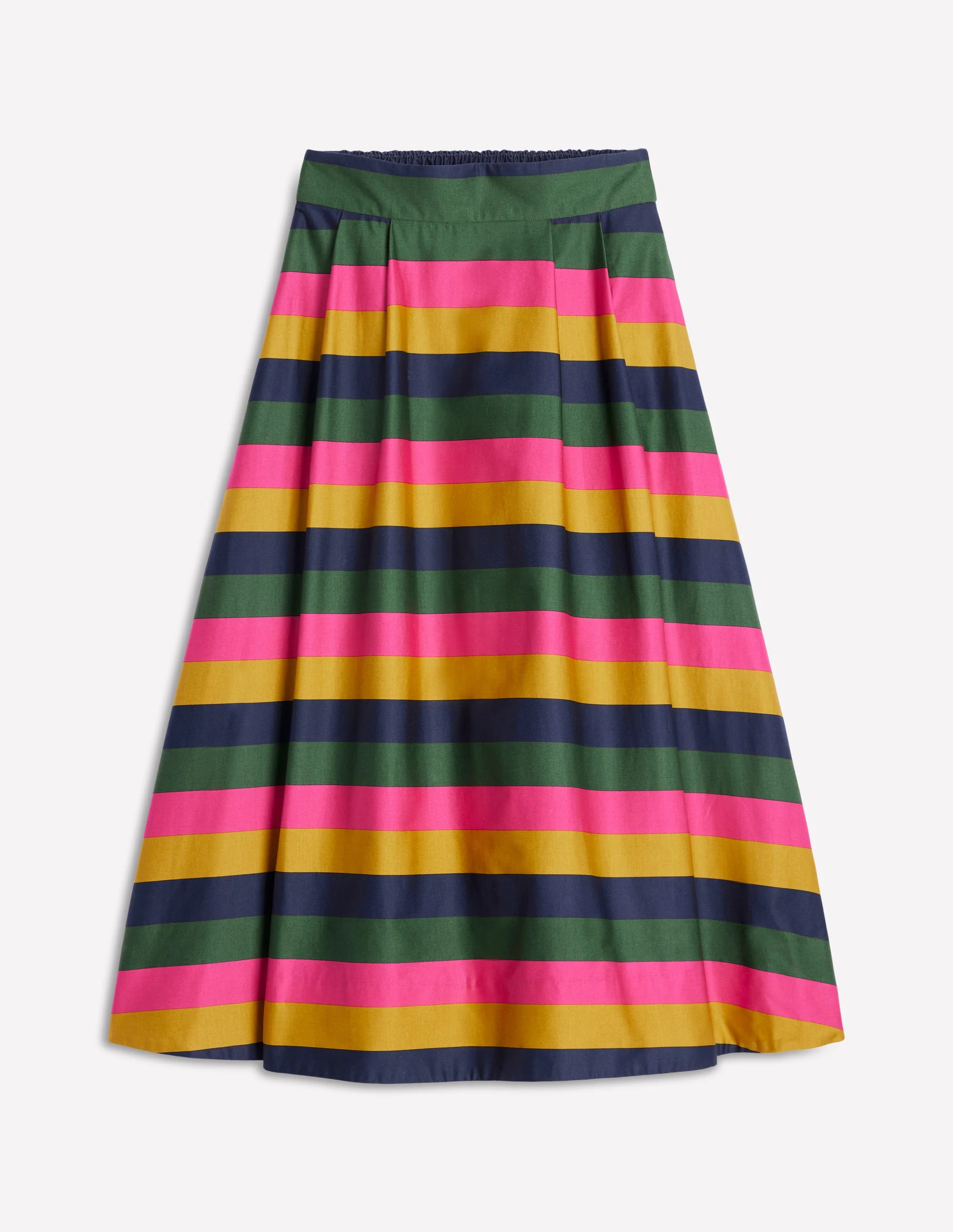 Isabella Cotton Sateen Skirt-Pine, Multi Stripe - Image 6