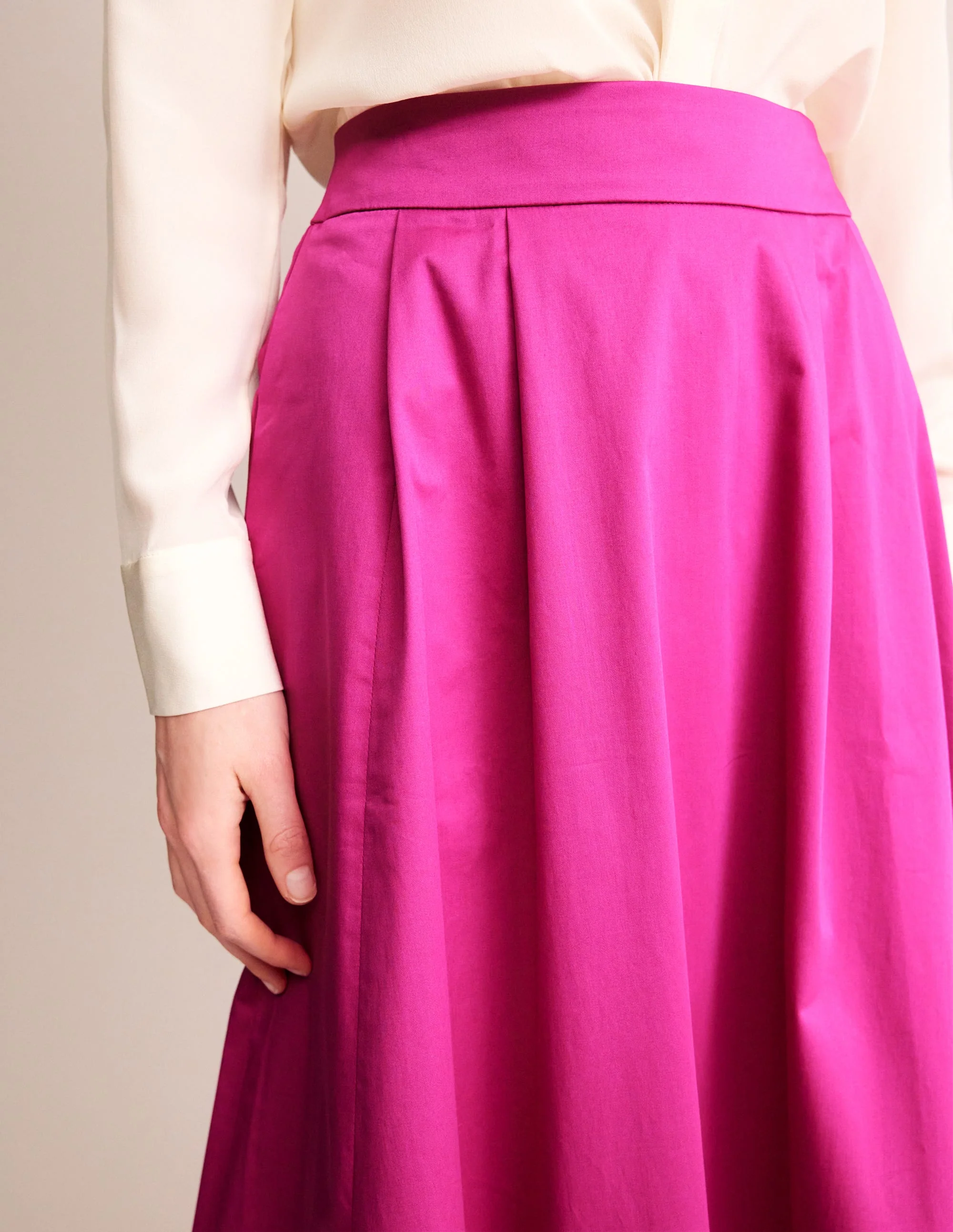 Isabella Cotton Sateen Skirt-Rose Violet - Image 2