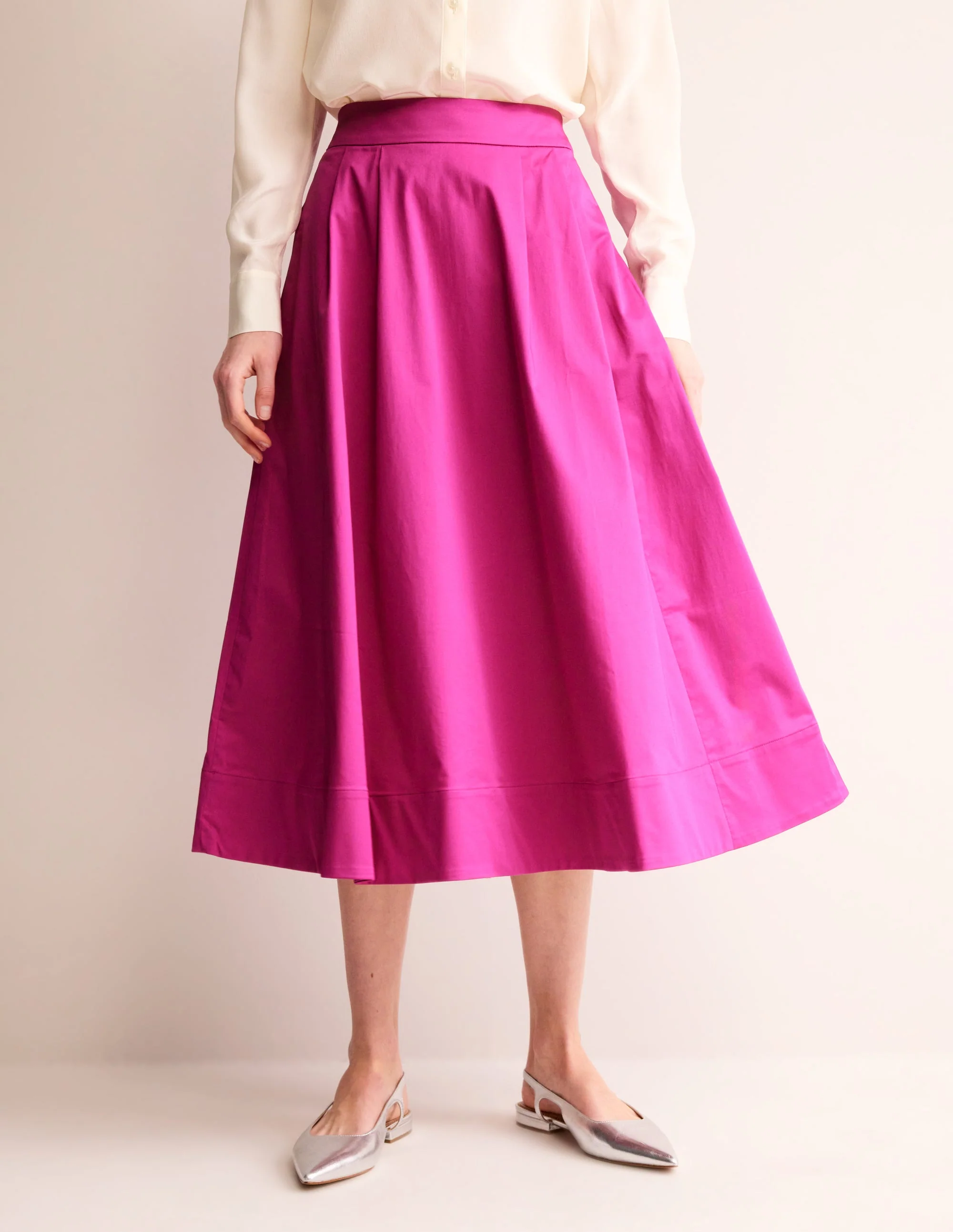 Isabella Cotton Sateen Skirt-Rose Violet - Image 4