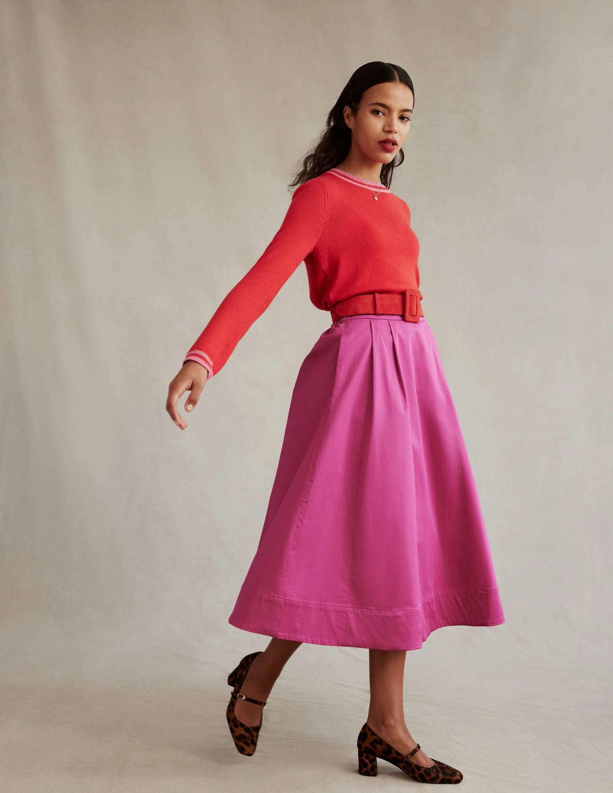 Isabella Cotton Sateen Skirt-Rose Violet - Image 5