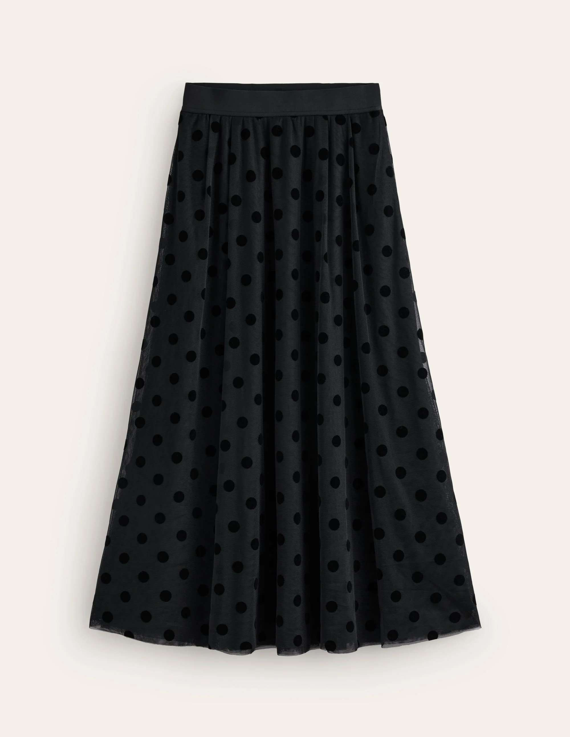 Isabella Tulle Midi Skirt-Black, Spots - Image 5