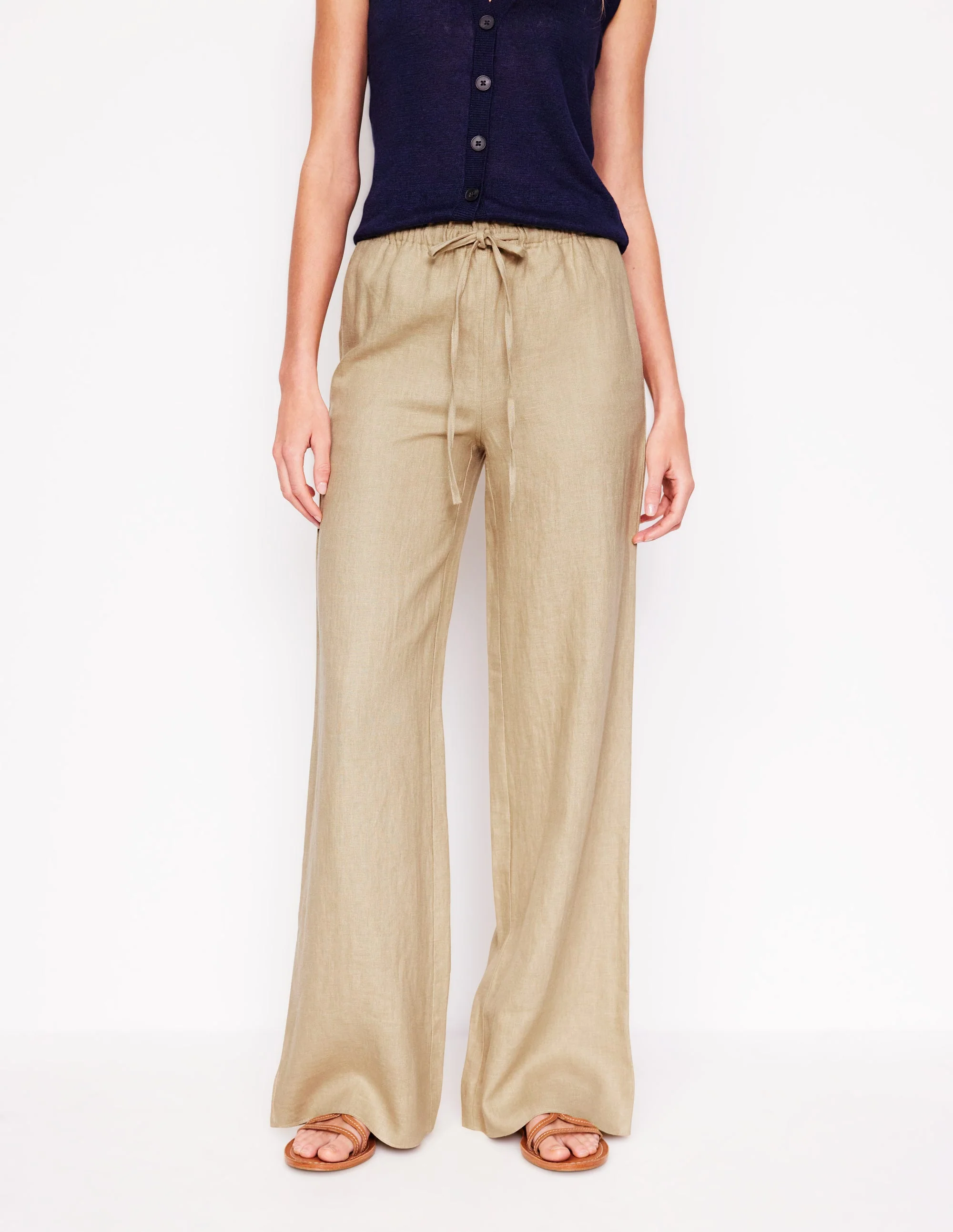 Islington Linen Pants-Oatmeal - Image 5