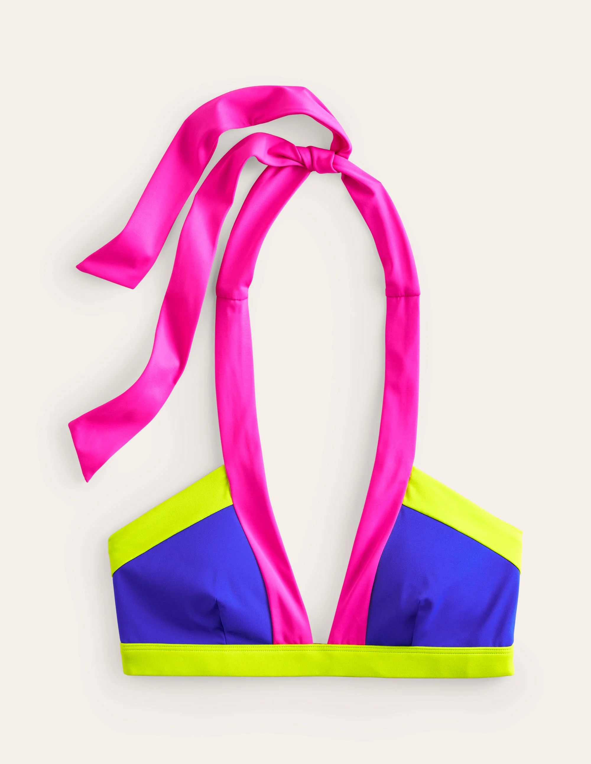 Ithaca Halter Bikini Top-Blue Colourblock - Image 5