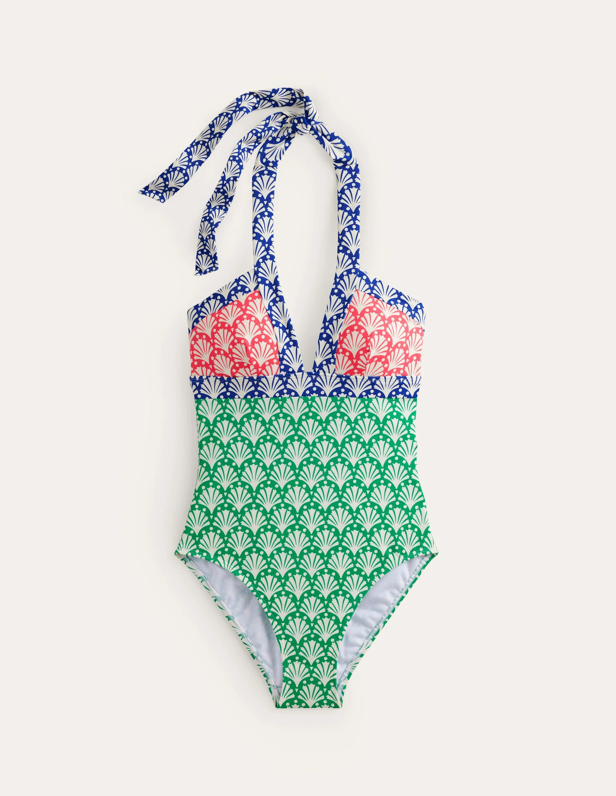 Ithaca Halter Swimsuit-Green Tambourine, Shells - Image 5