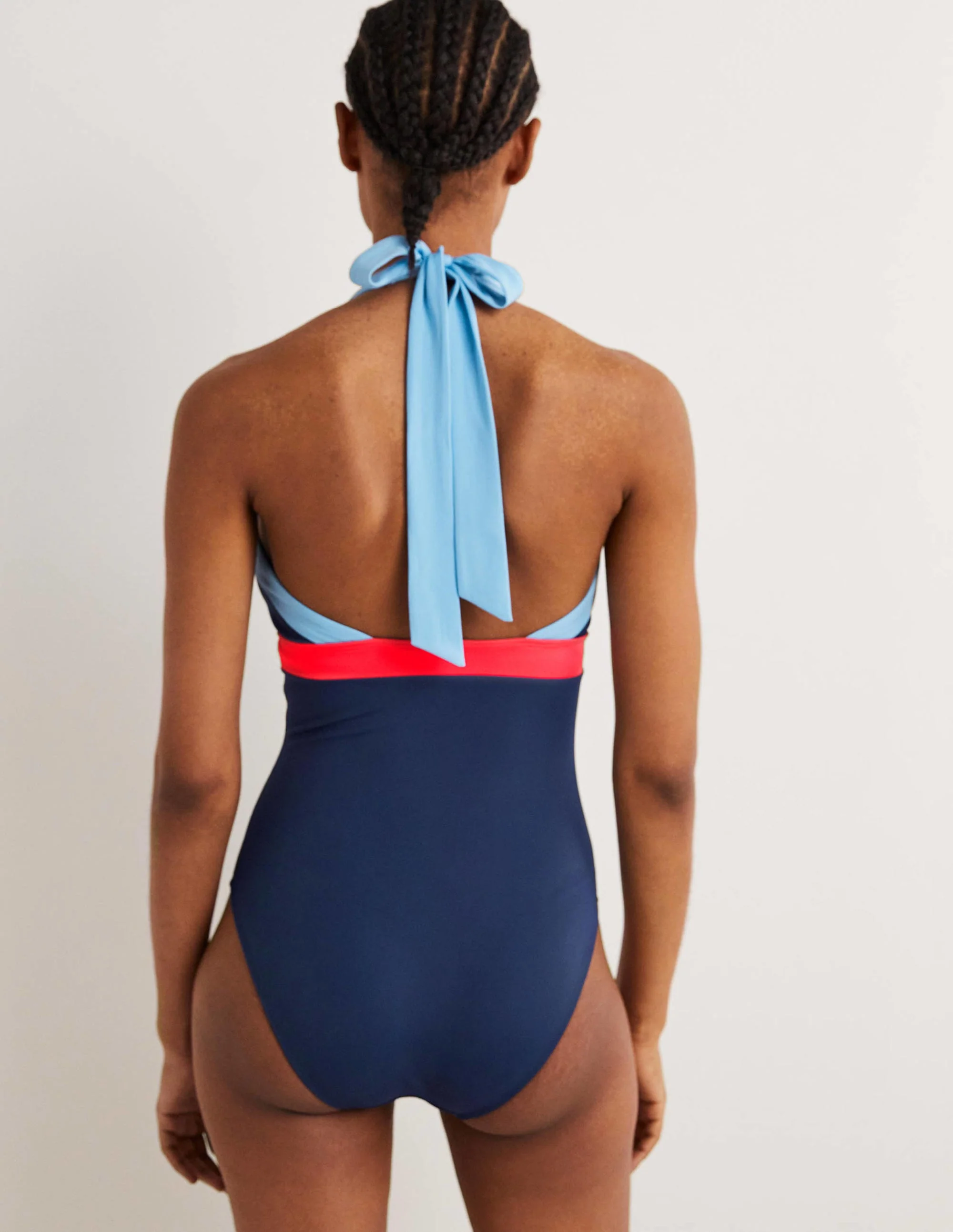 Ithaca Halter Swimsuit-Navy Colourblock - Image 3