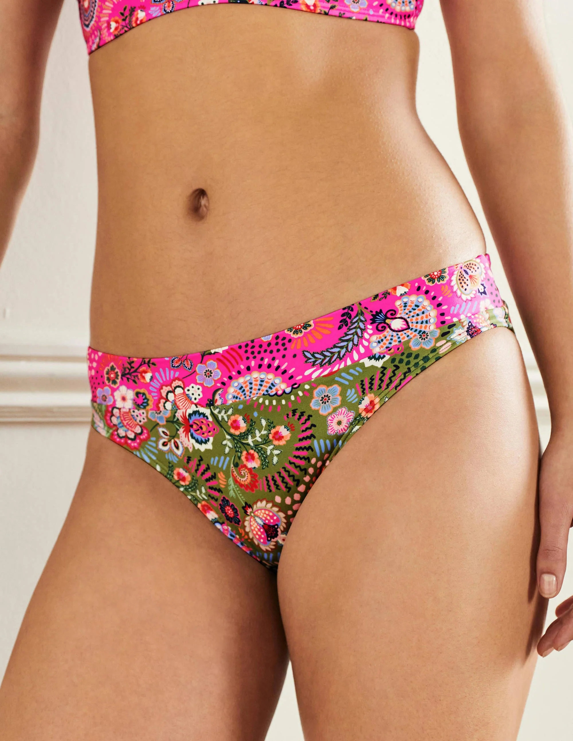 Ithaca Panel Bikini Bottoms-Pea, Decorative Meadow - Image 4
