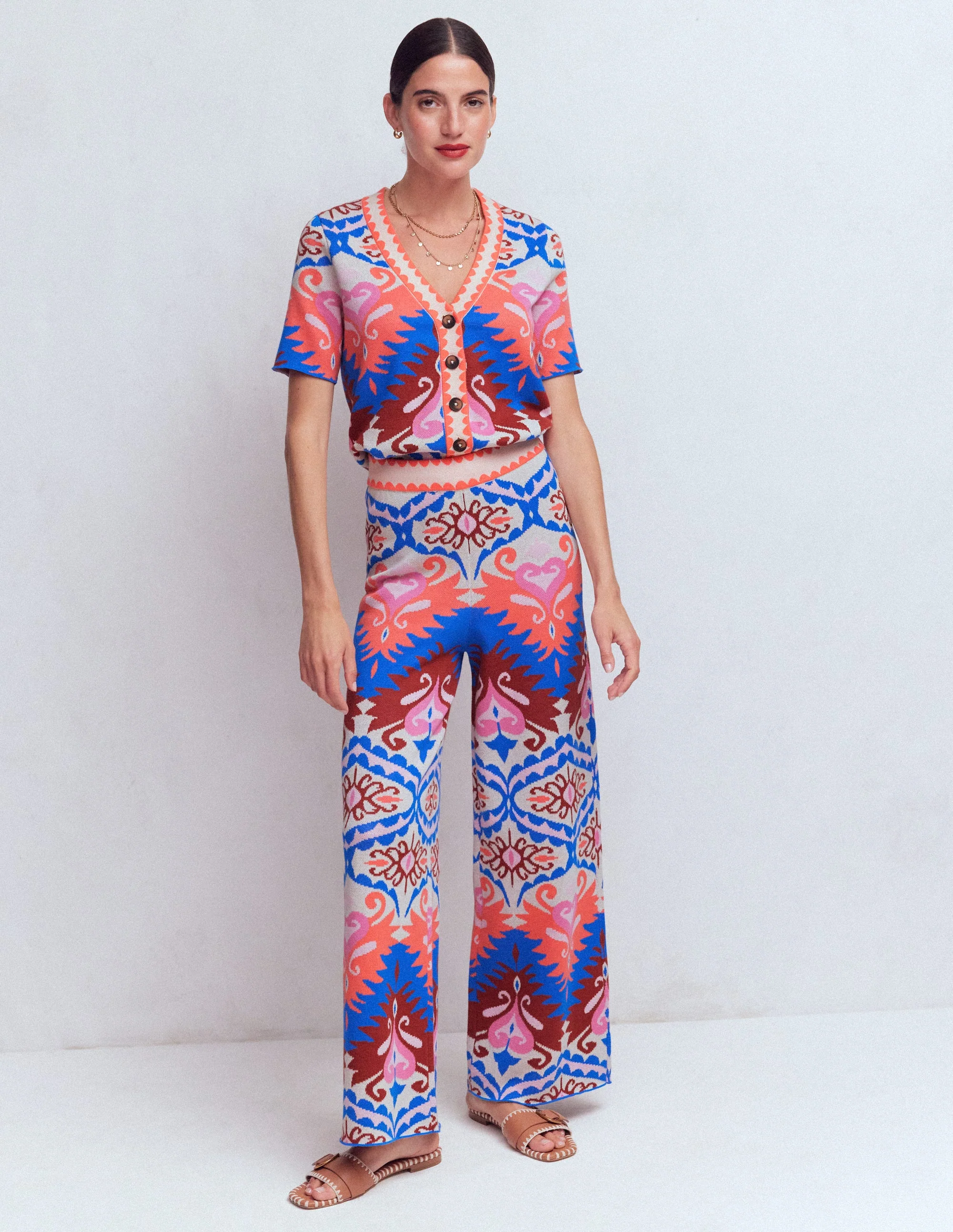Jacquard Knitted Pants-Multi Aztec - Image 6