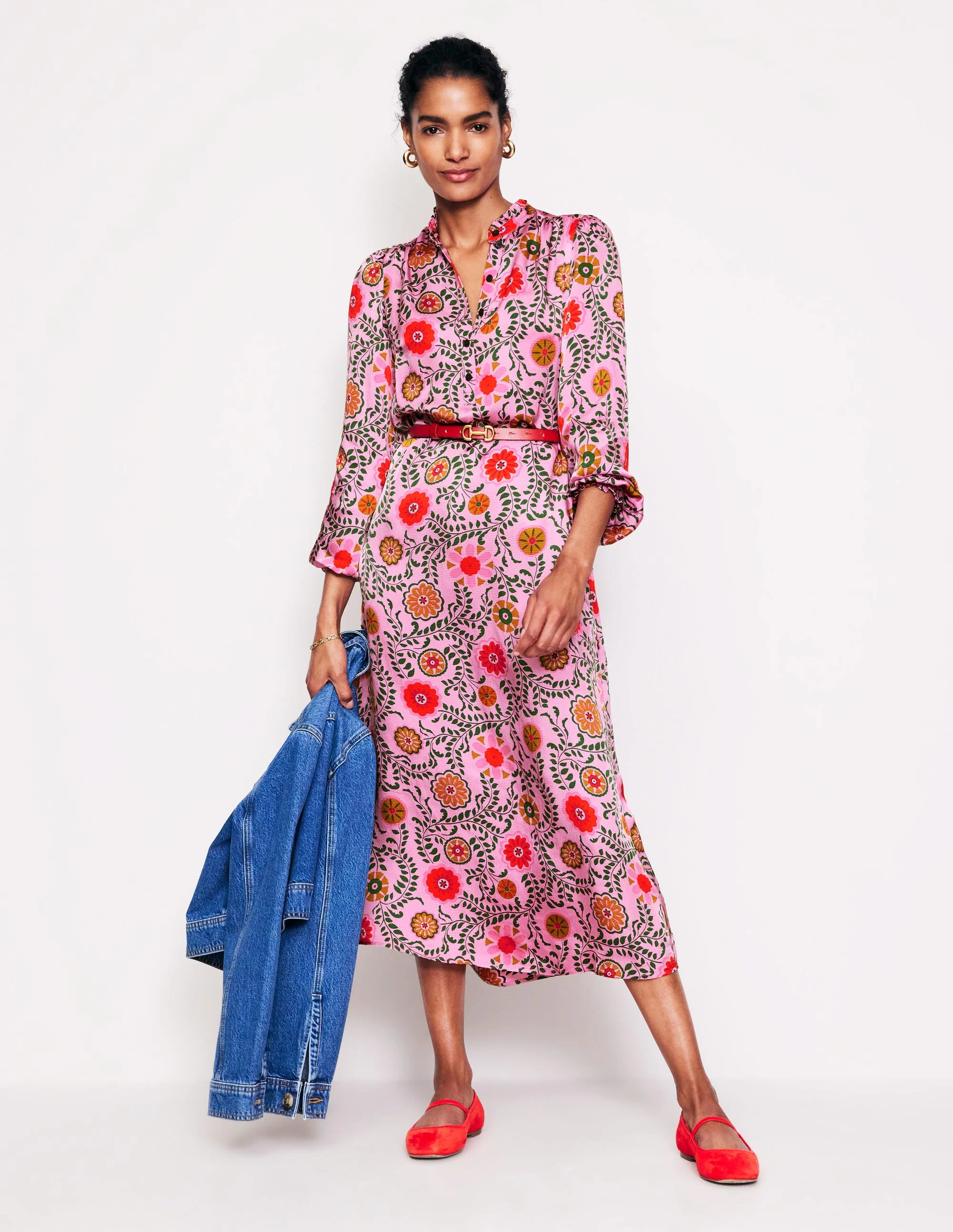 Jasmine Satin Midi Dress-Moonlite Mauve, Meadow Vine - Image 6