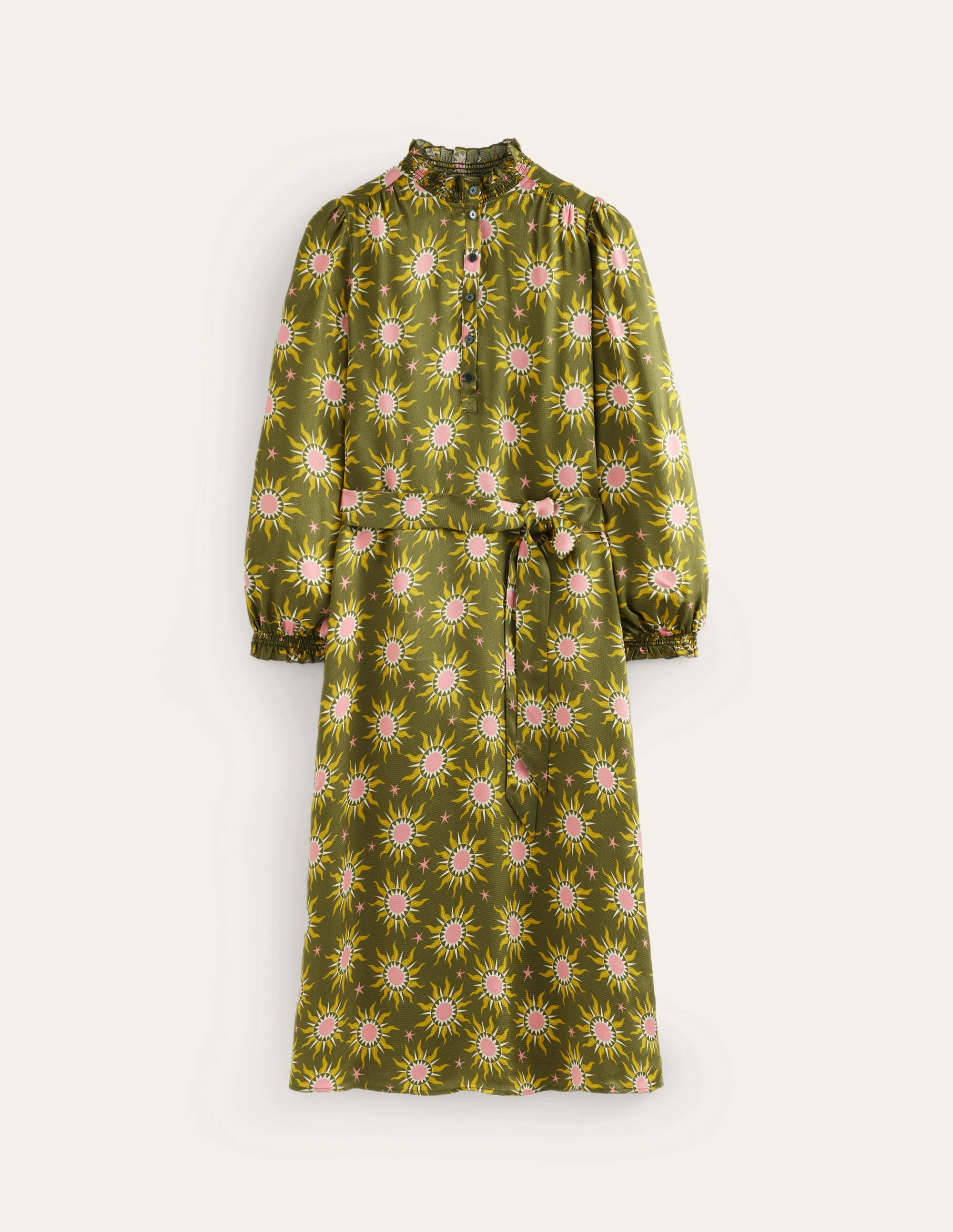 Jasmine Satin Midi Dress-Winter Moss, Celestial - Image 7