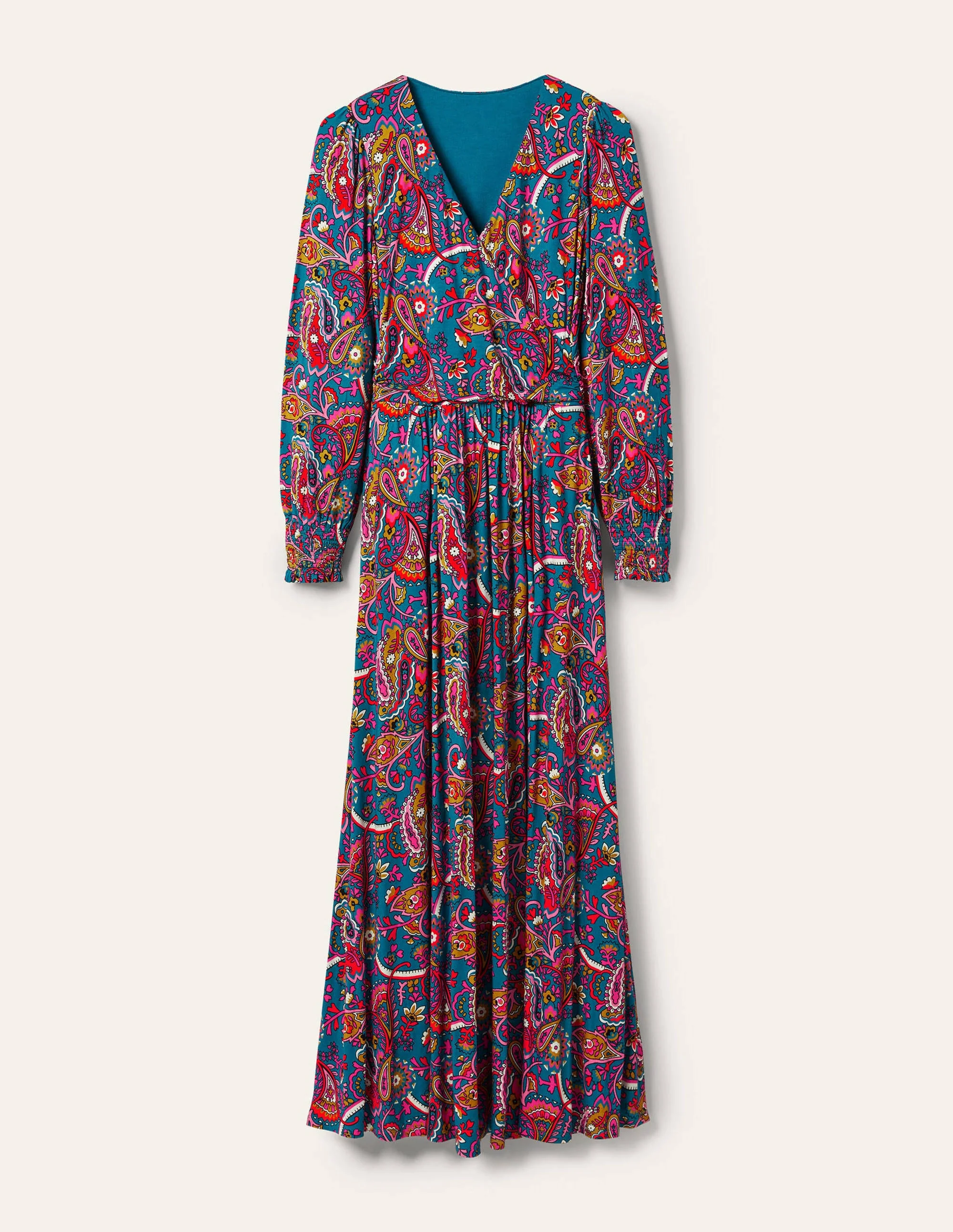 Jersey Maxi Wrap Dress-Winter Azure, Fantastical - Image 6