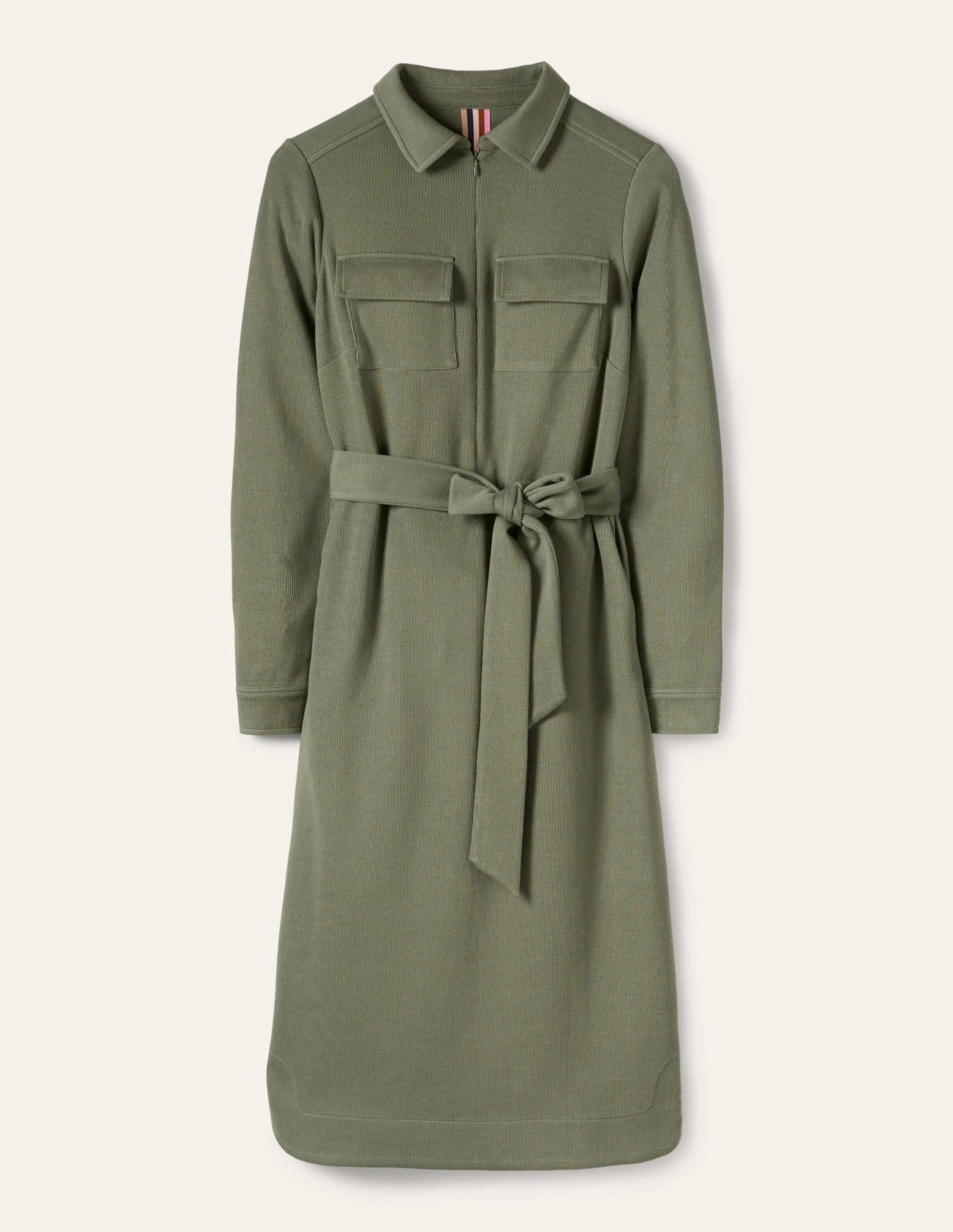 Jersey Midi Shirt Dress-Alder - Image 6