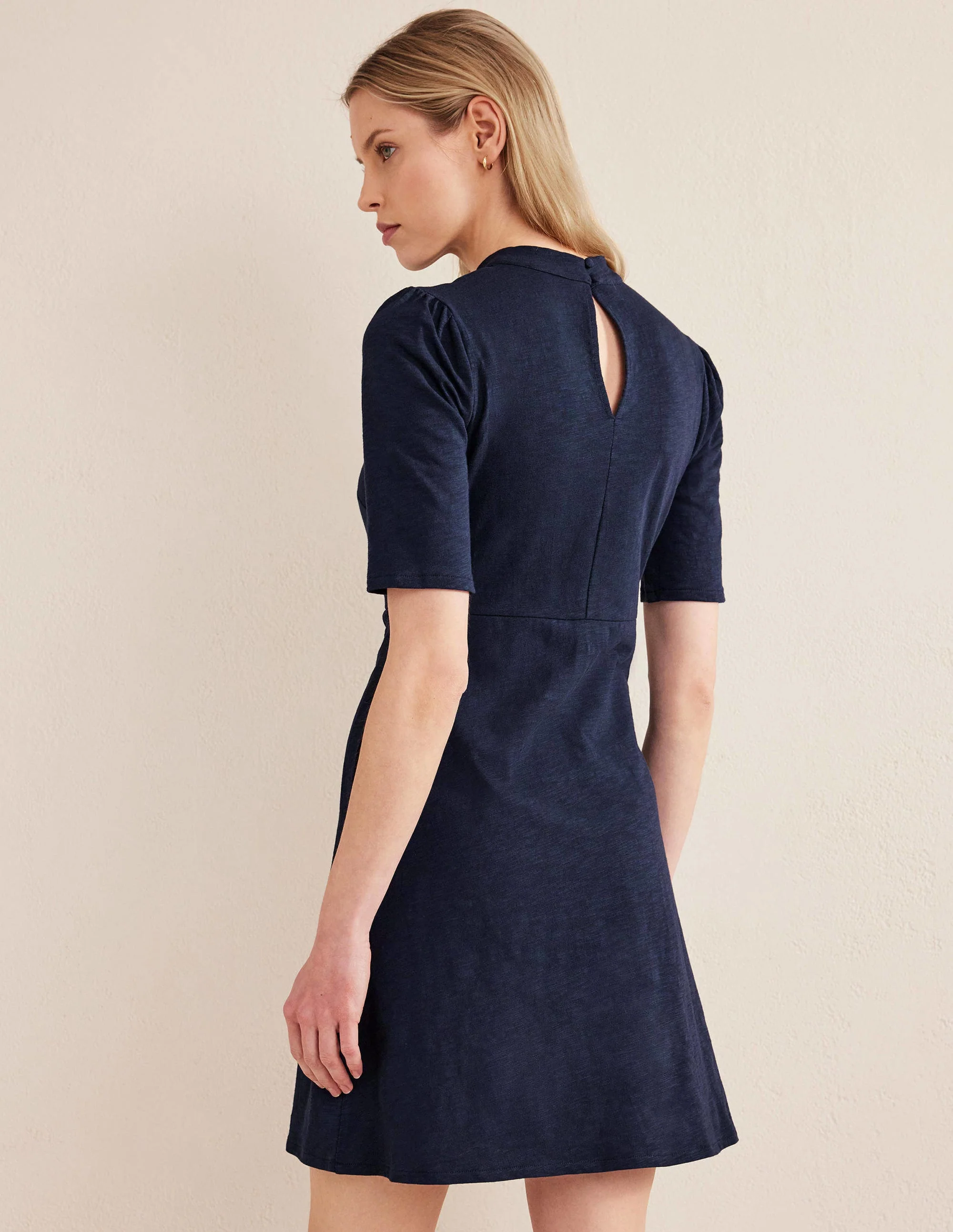 Jersey Mini Dress-Navy - Image 3