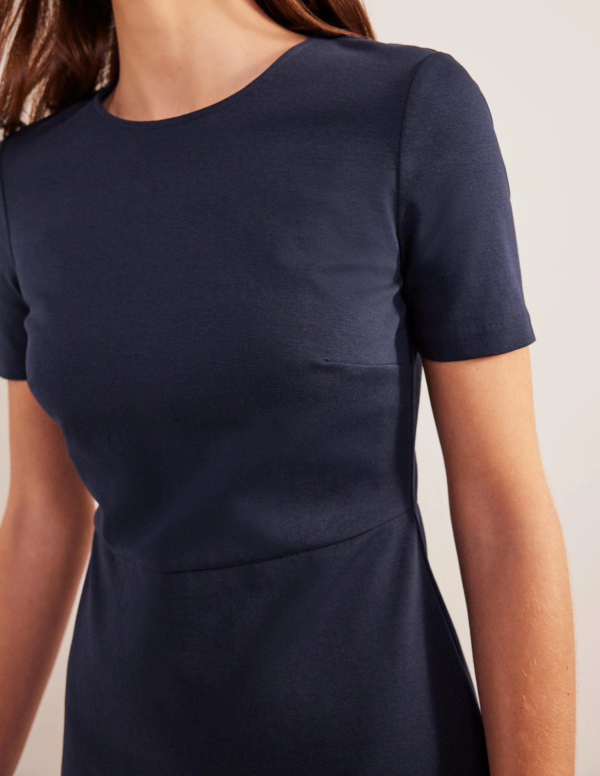 Jersey Mini Shift Dress-Navy - Image 2