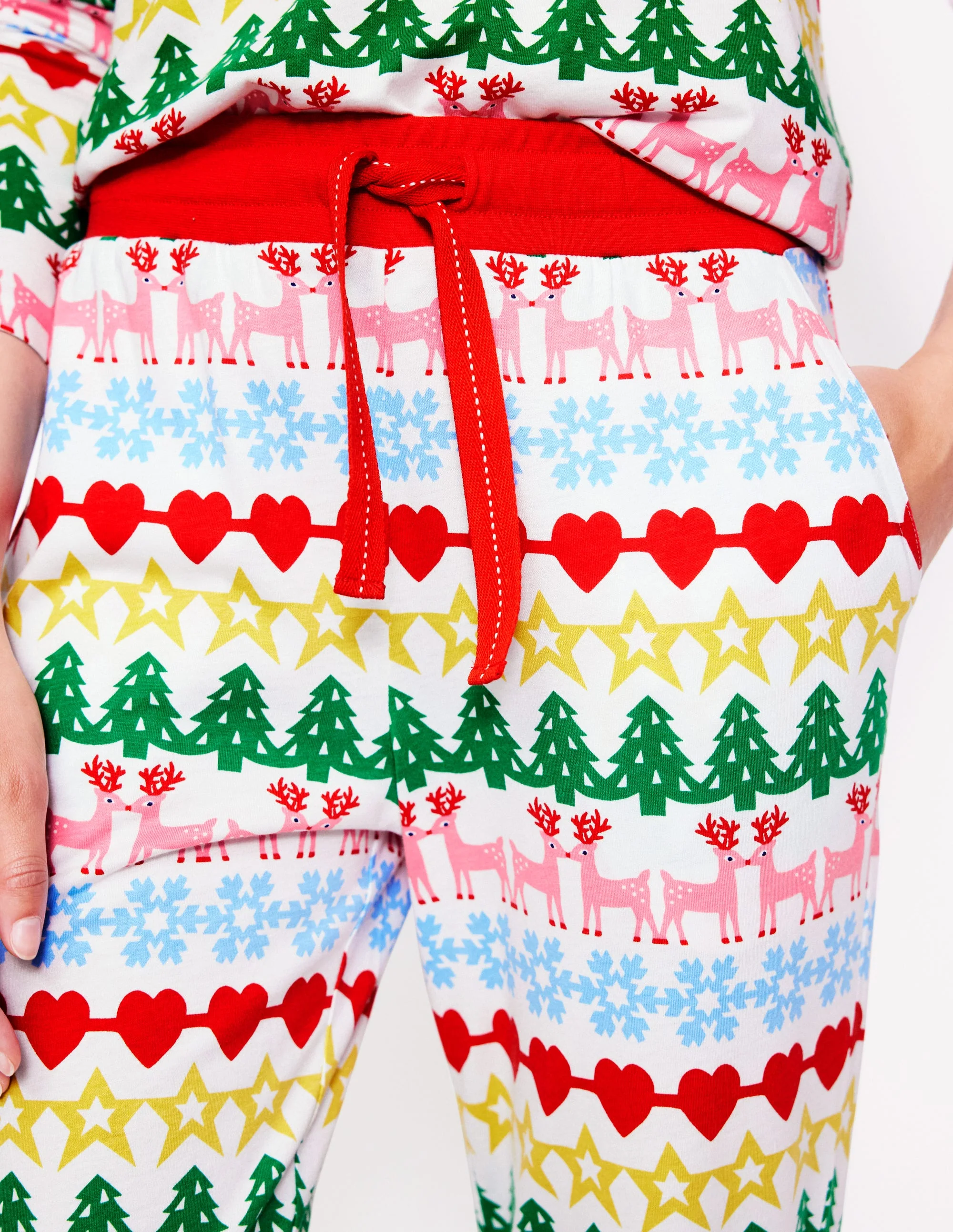 Jersey Pajama Bottoms-Multi, Gingerbread Fairisle - Image 2