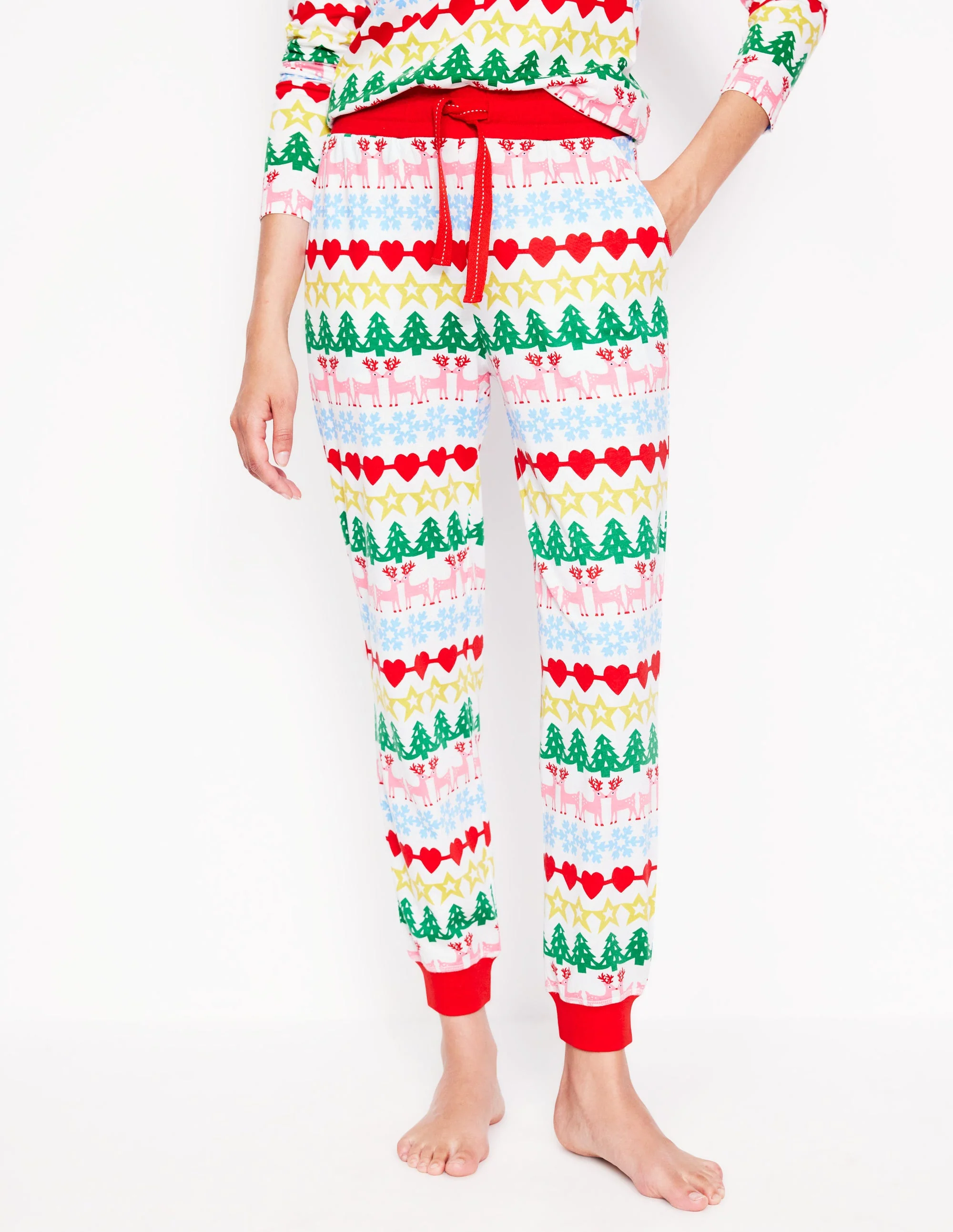 Jersey Pajama Bottoms-Multi, Gingerbread Fairisle - Image 4