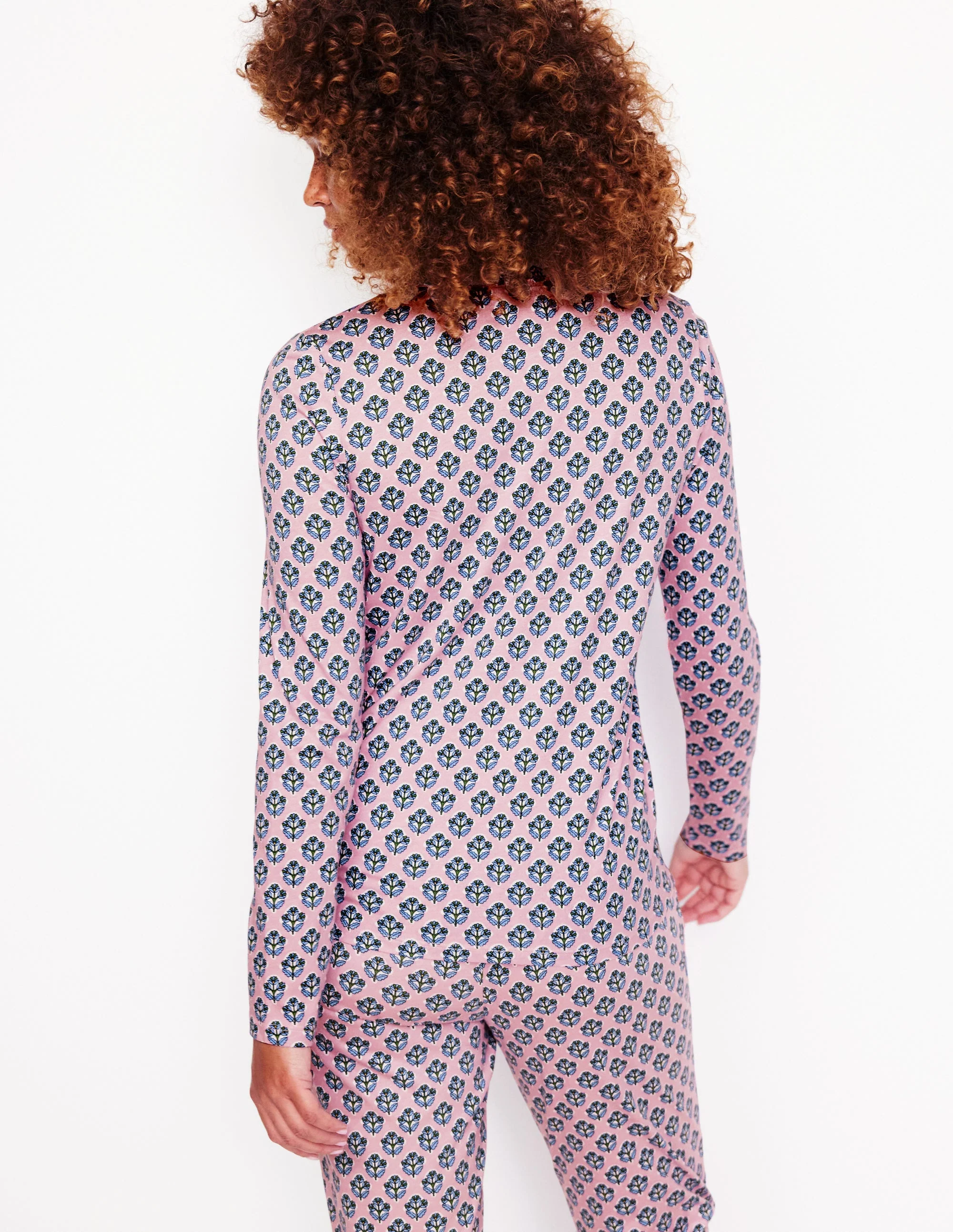 Jersey Pajama Long Sleeve Top-Quartz, Pome Stamp - Image 4