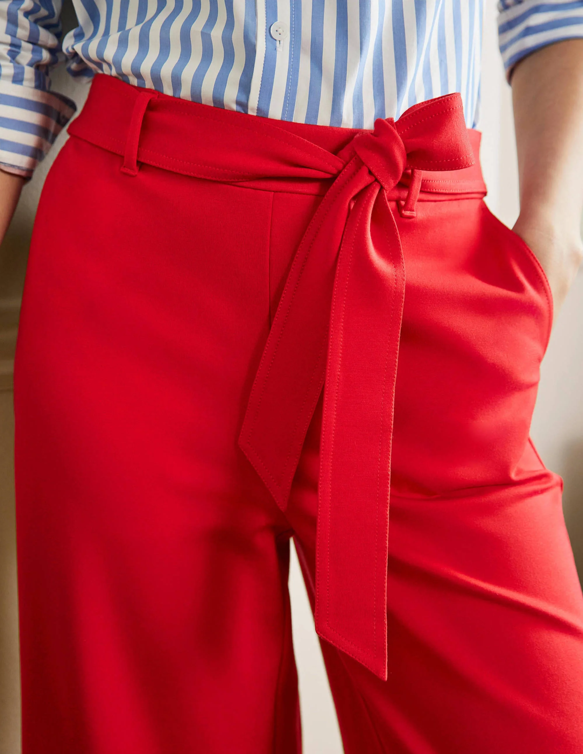 Jersey Pull-On Culottes-Red - Image 2