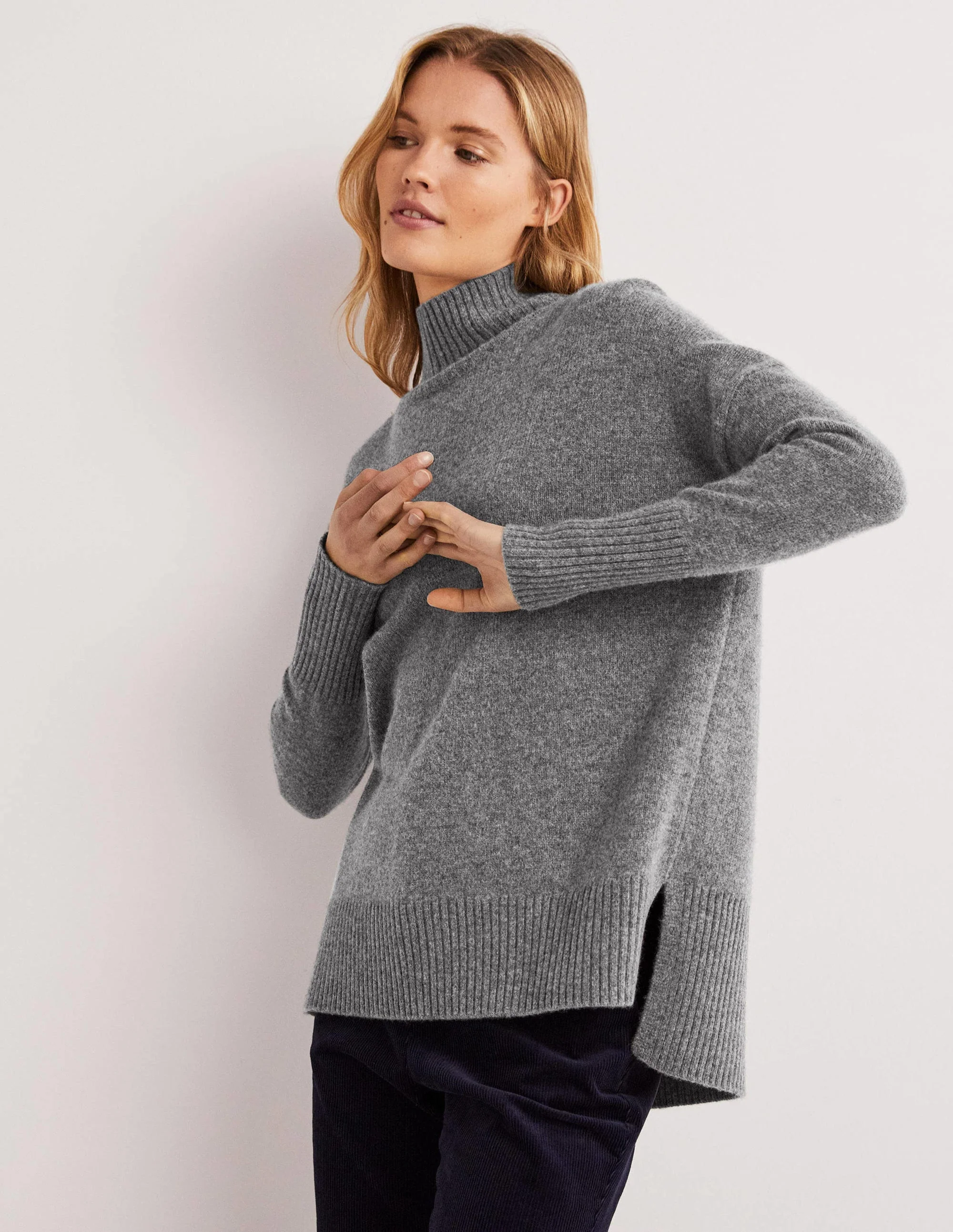 Jessica Oversized Sweater-Light Charcoal Melange - Image 5