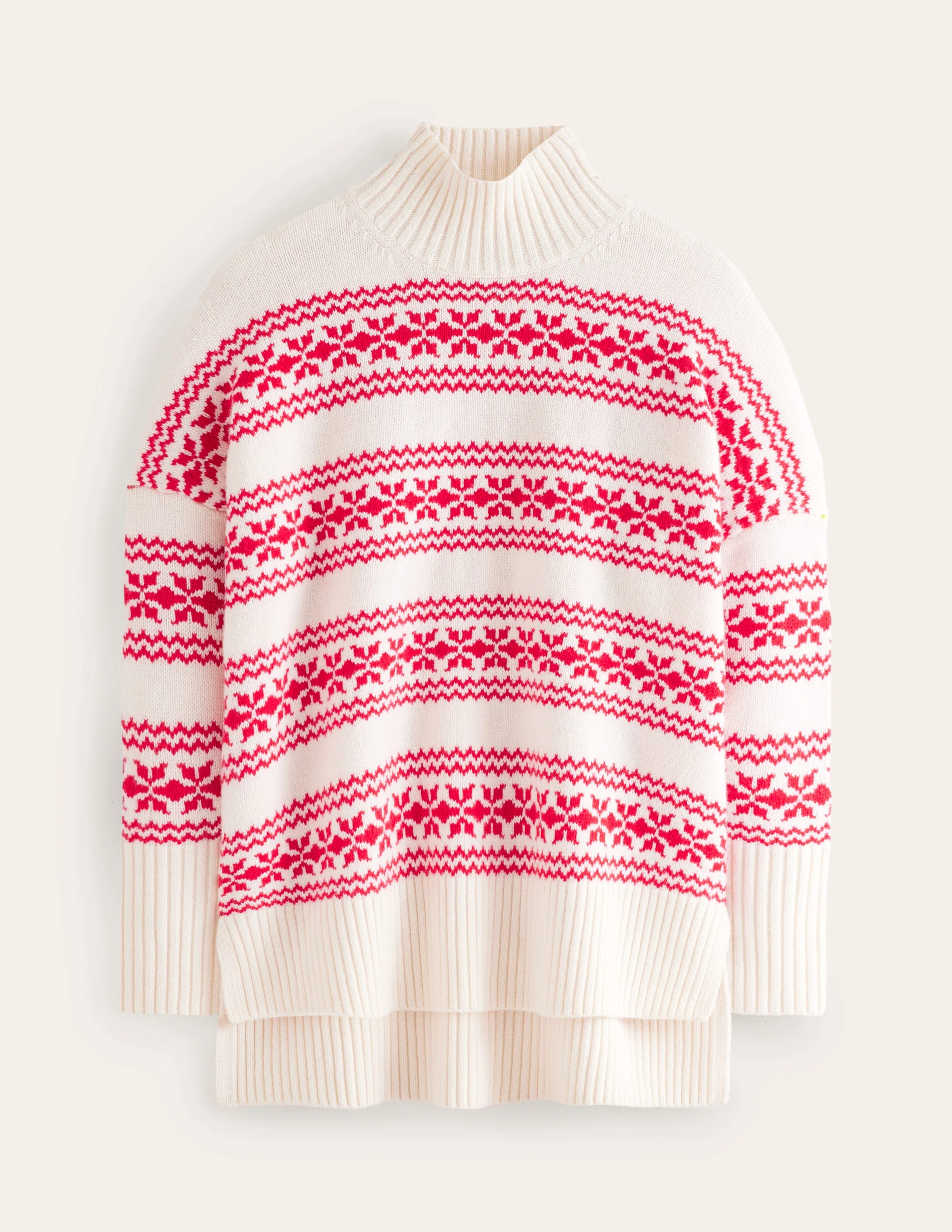 Jessica Oversized Sweater-Red Fair Isle - Image 8