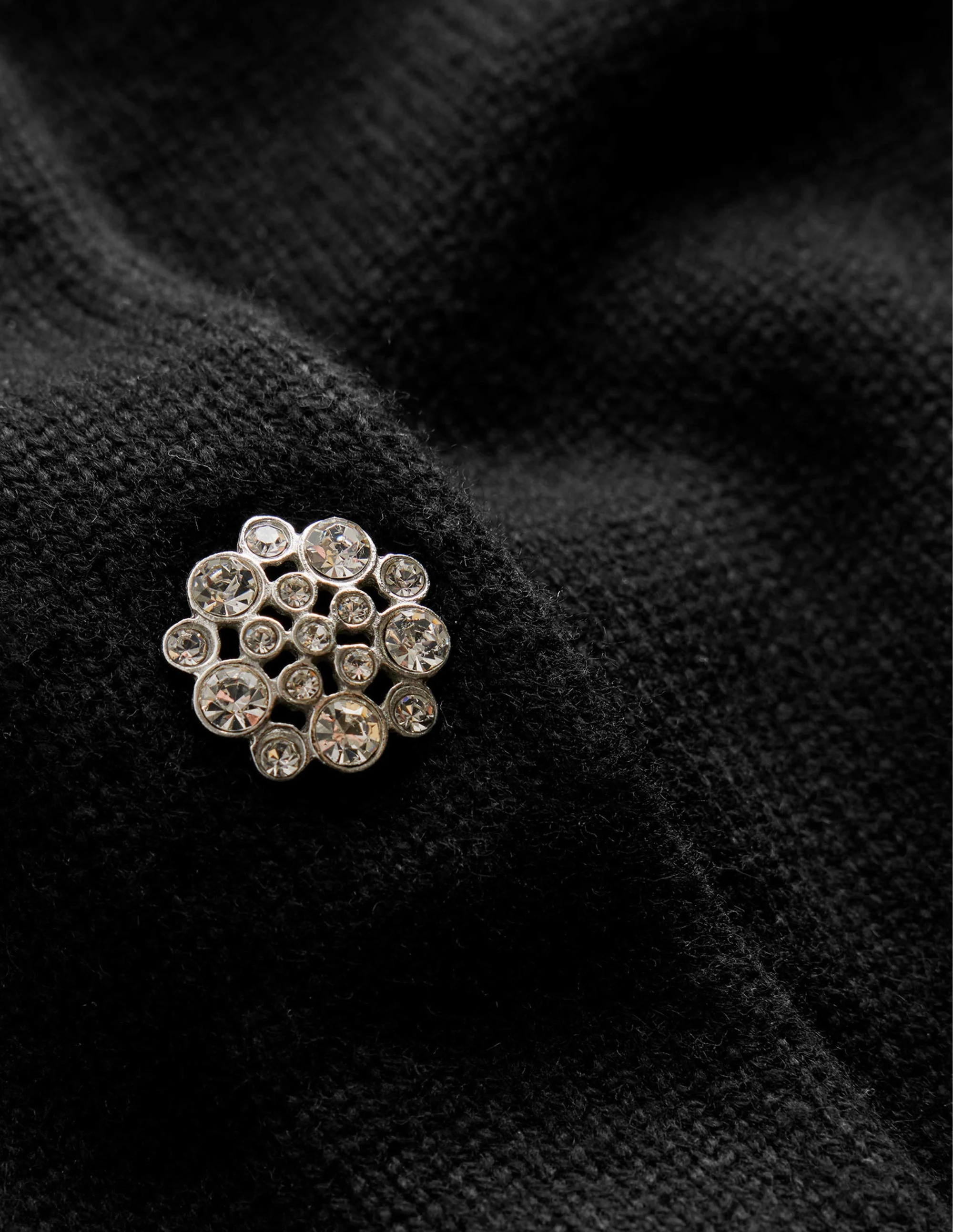 Jewel Button Cardigan-Black - Image 6