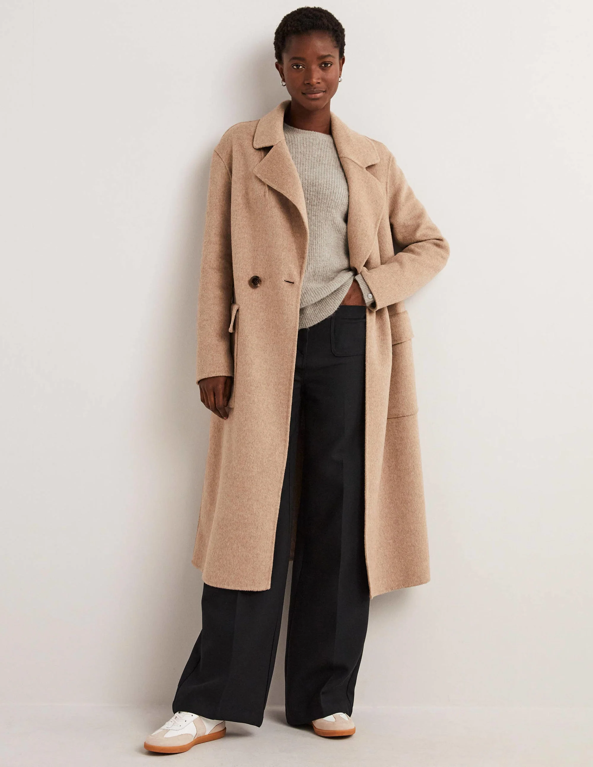 Jewel Button Fluffy Sweater-Mink Melange - Image 5