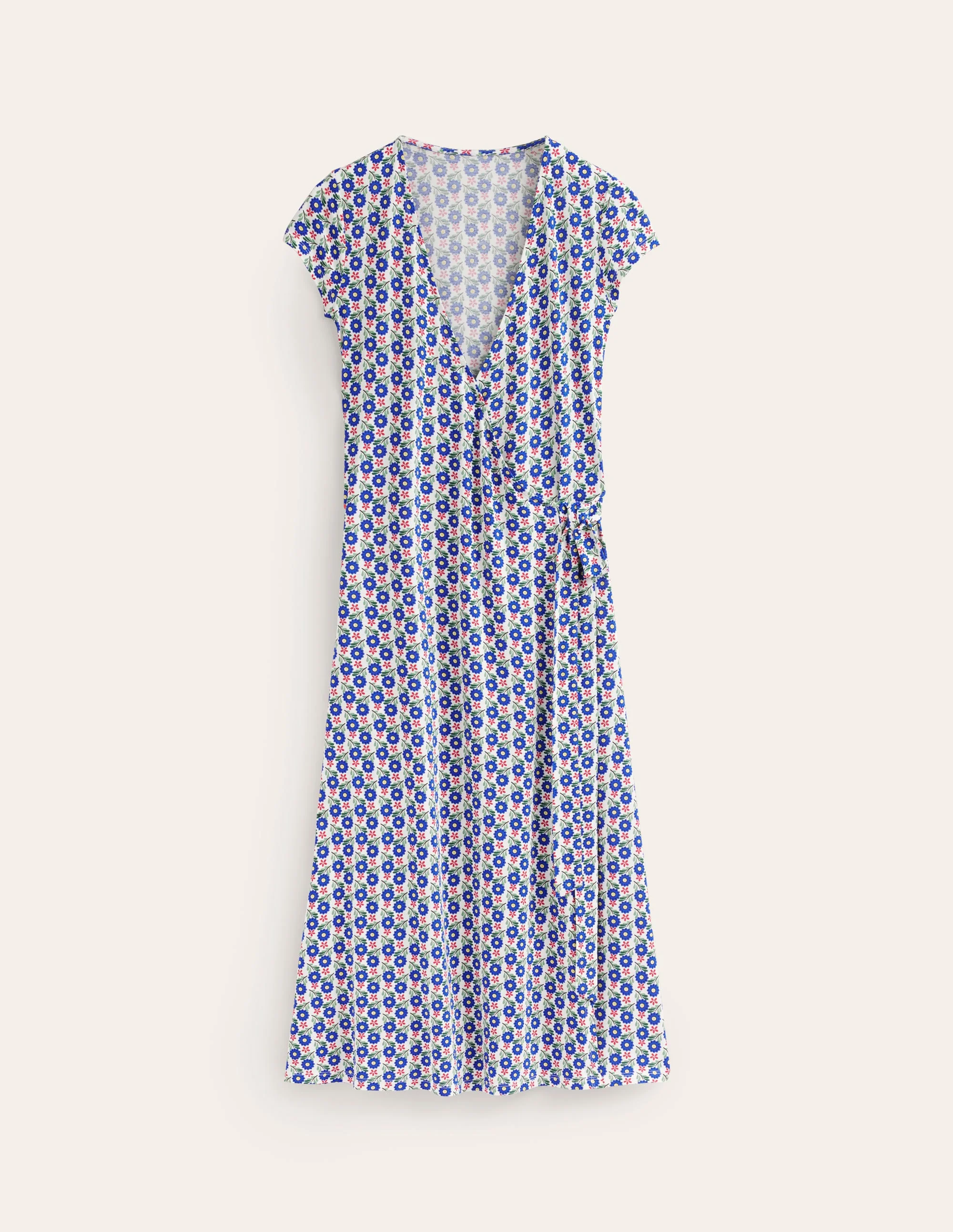 Joanna Cap Sleeve Wrap Dress-Multi, Bloom Sprig - Image 5