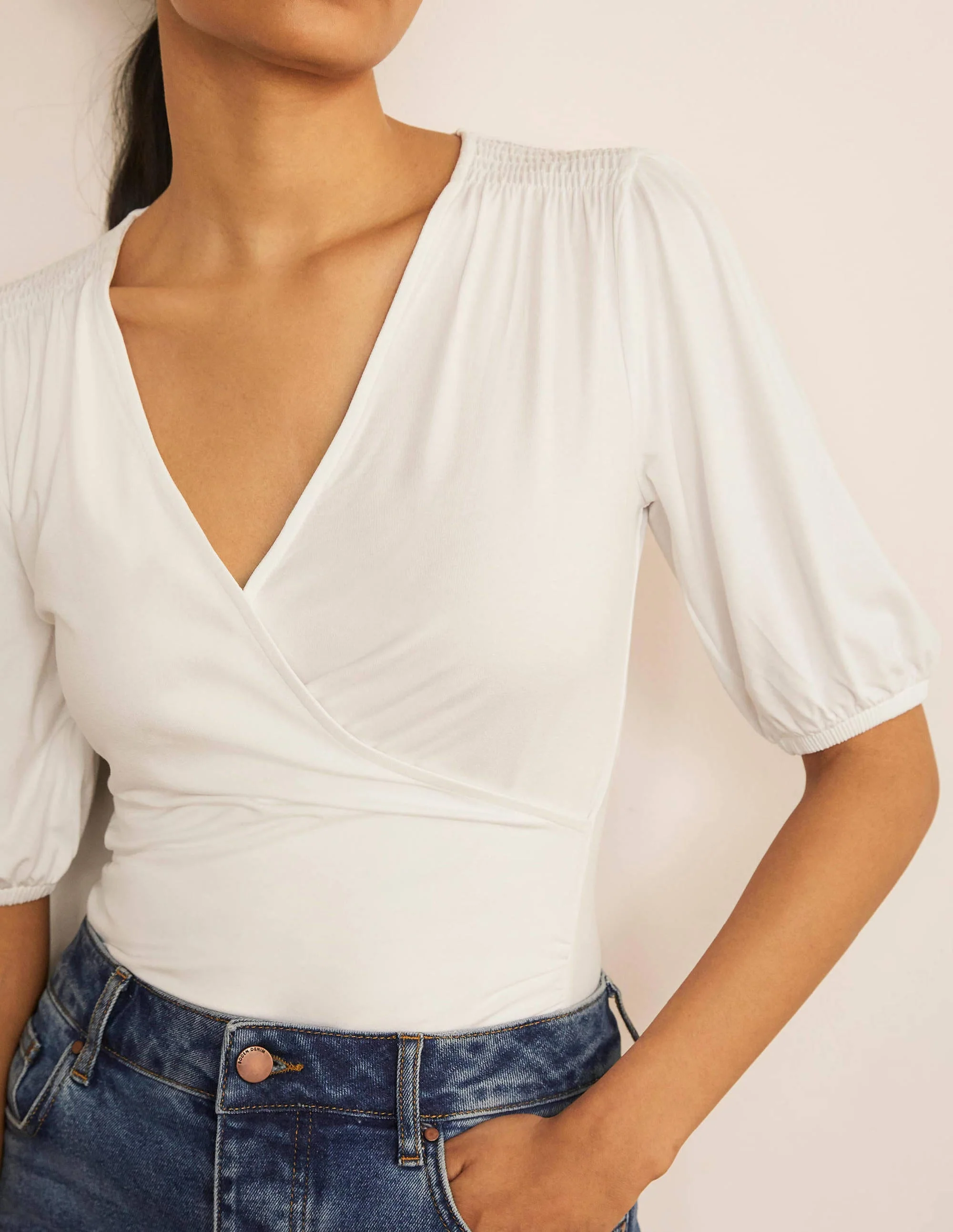 Joanna Wrap Top-White - Image 4