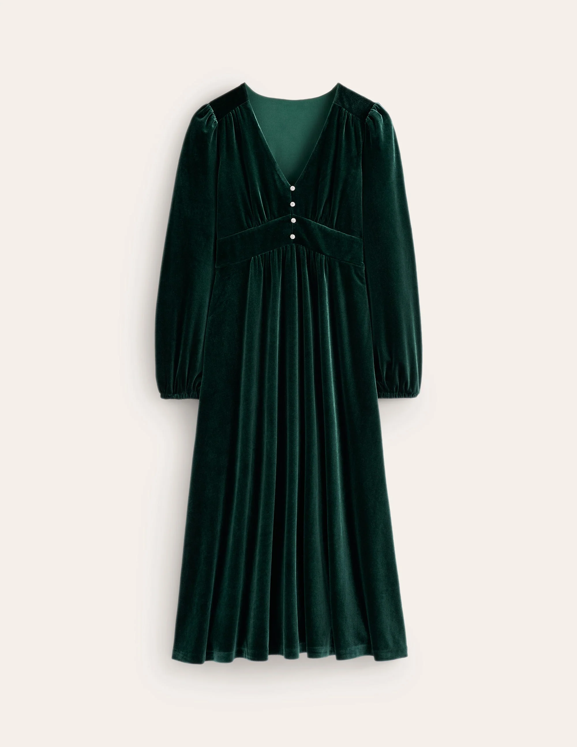 Jocelyn Velvet Tea Dress-Pine - Image 6