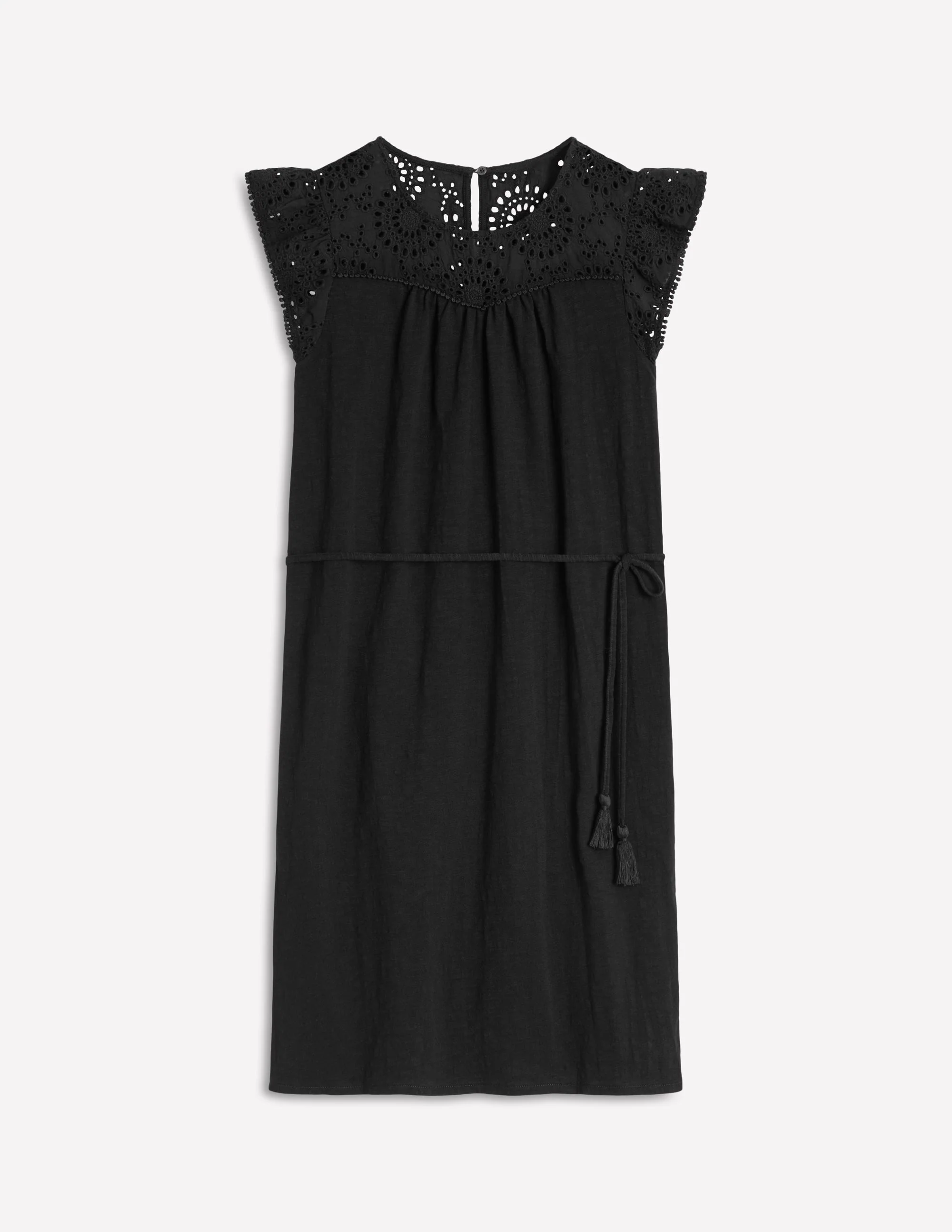 Juliet Broderie Short Dress-Black - Image 4
