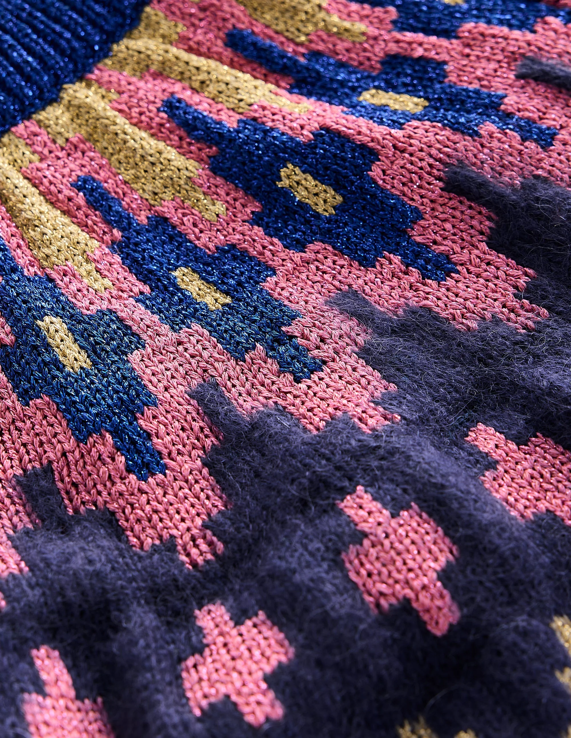 Kat Sparkly Fair Isle Sweater-Navy - Image 9
